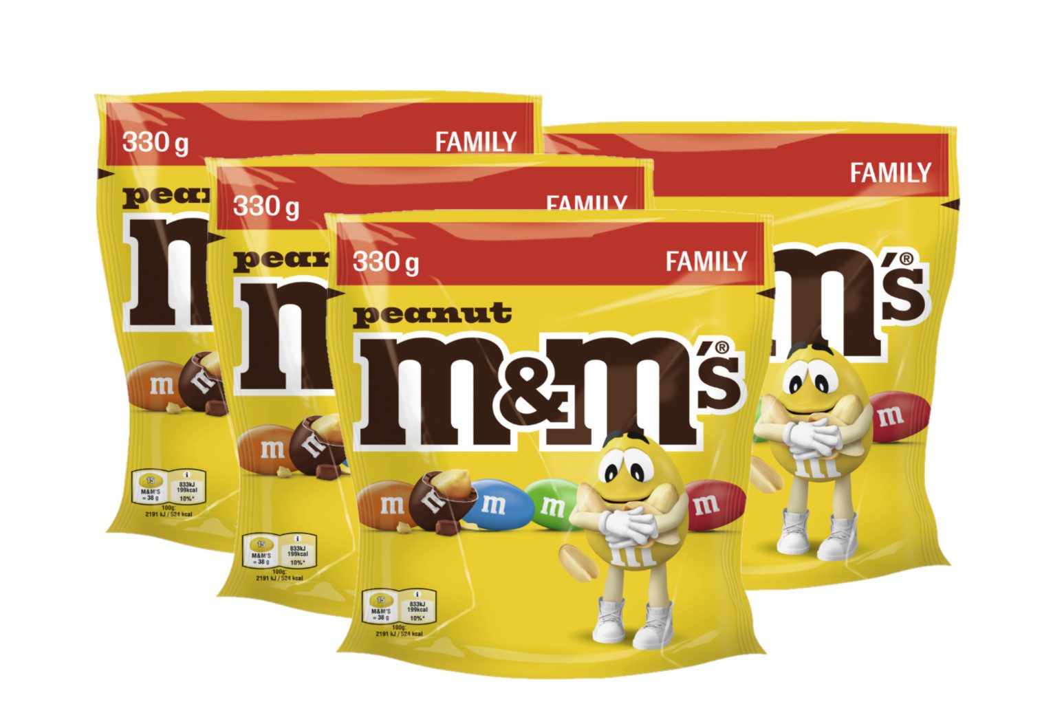M&M's Süßigkeit M&M'S Peanut 4x 330g (1320g)