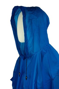 Gravidus Regenponcho Regenjacke Regenponcho Regencape Regenschutz mit Kapuze blau unisex