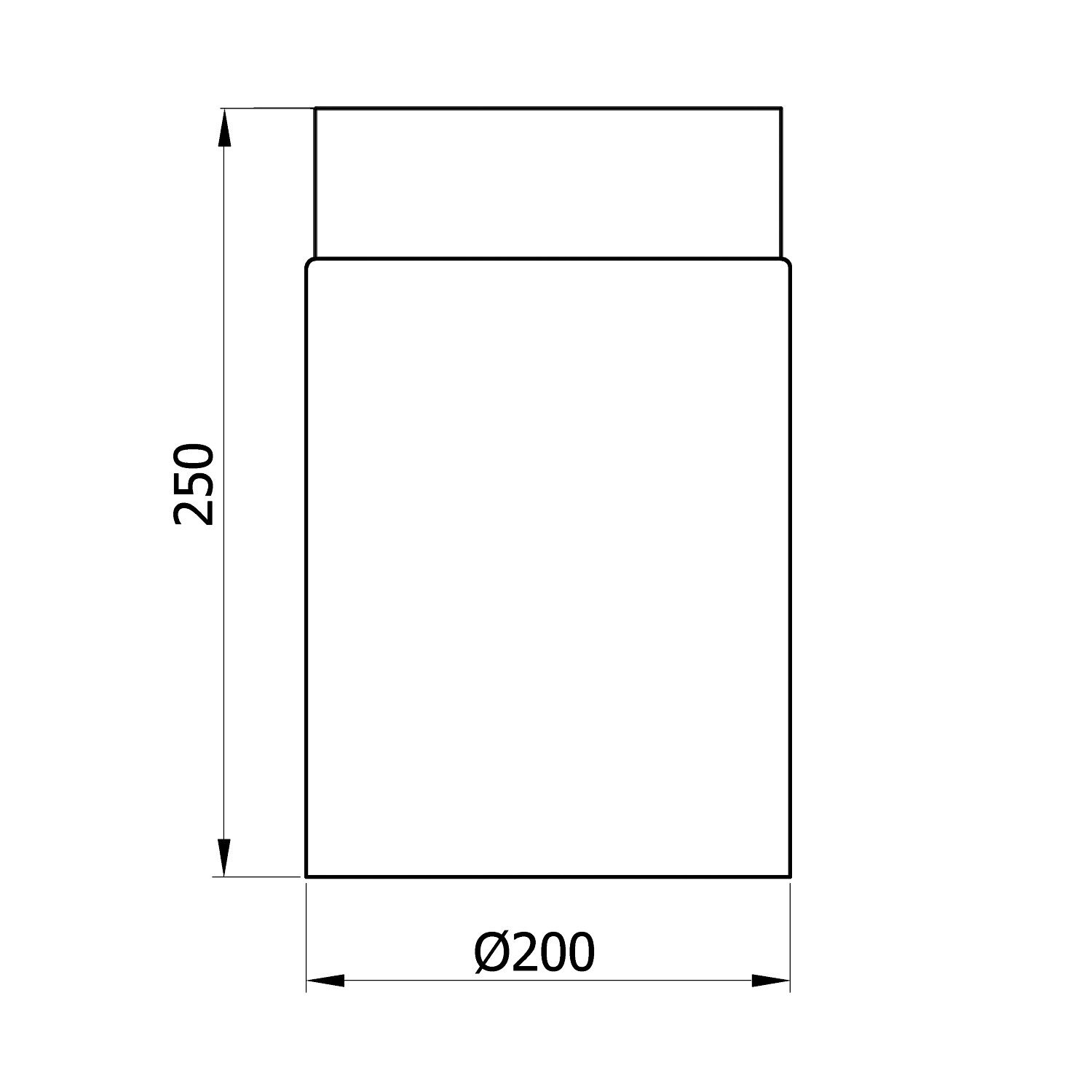 Raik Ofenrohr Raik Rauchrohr Ofenrohr 200mm - 250mm schwarz, Längenelement