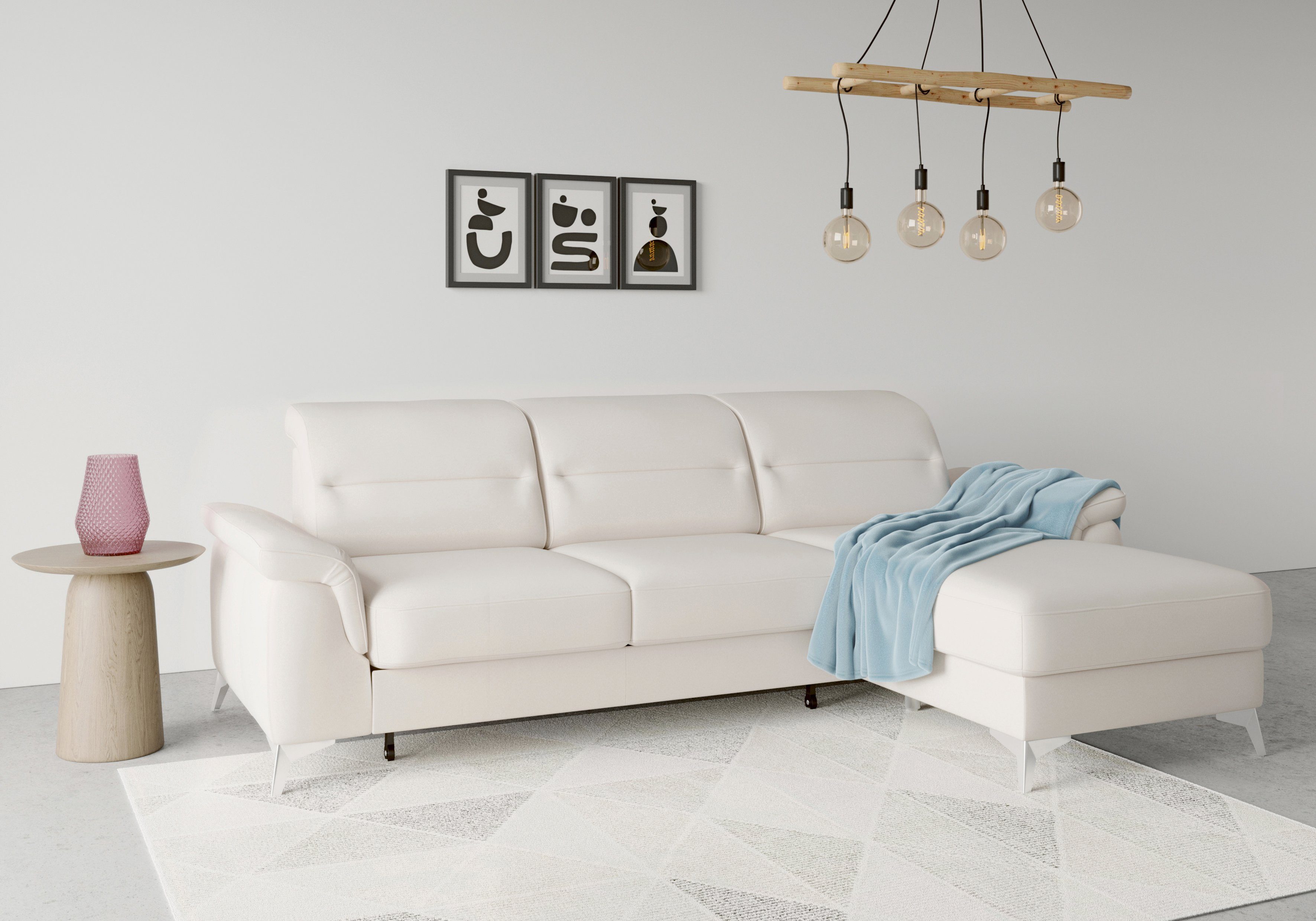 sit&more Ecksofa Sinatra L-Form, mit Recamiere, optinal mit Kopfteilverstellung und Armteilfunktion