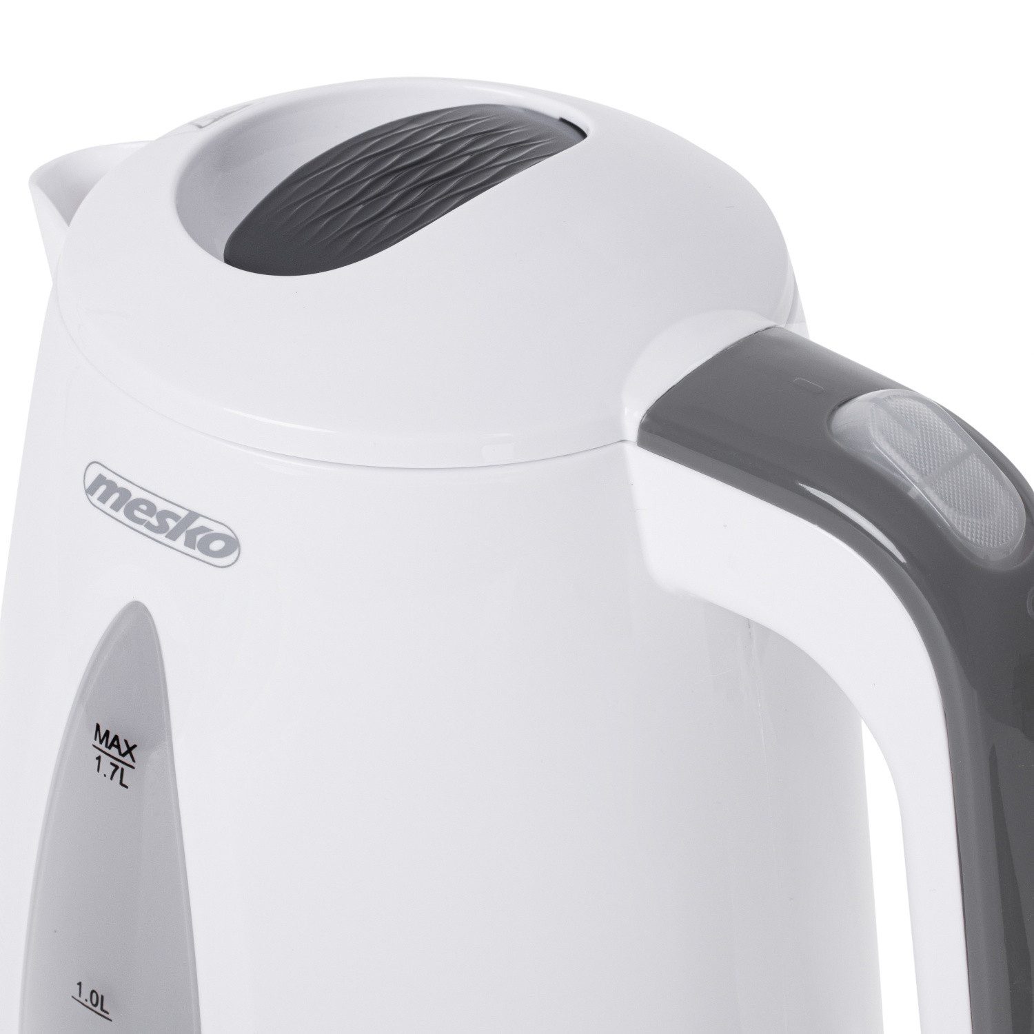 Mesko Wasserkocher MS 1261 Wasserkocher 1,7 L - 2200 W, 360° drehbar - Weiß/Grau, 1,7 l, 2200 W