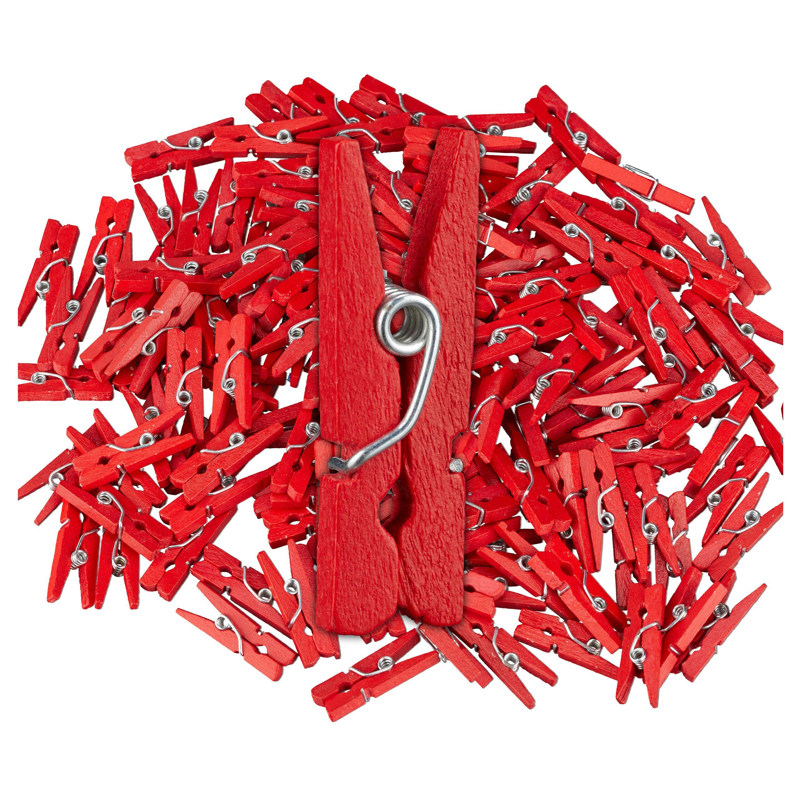 relaxdays Streudeko Mini Holzklammern 400er Set, (400-tlg), rot