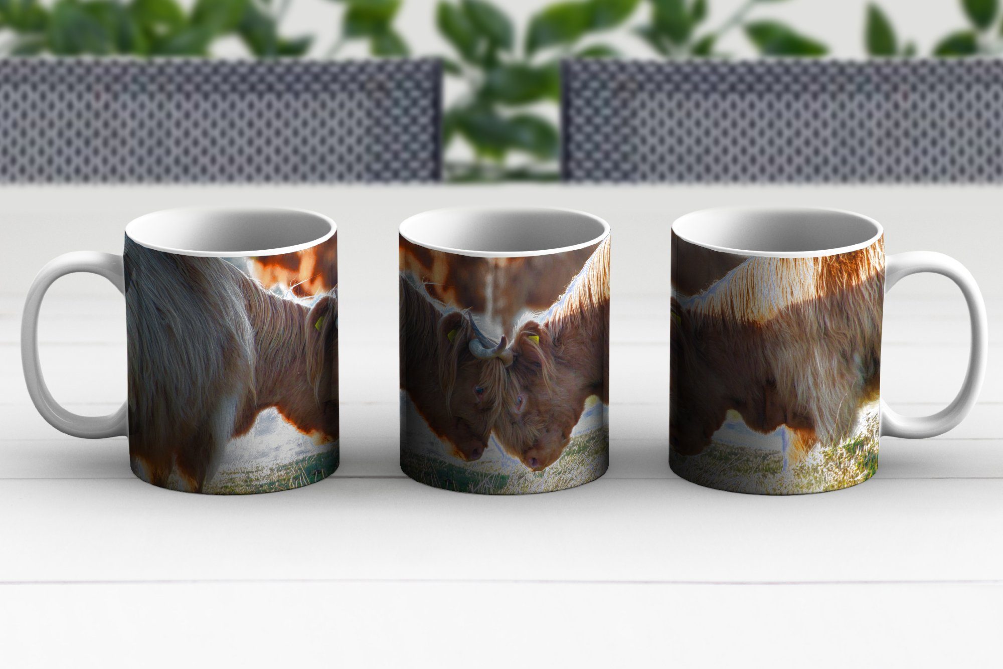 Teetasse, Teetasse, Keramik, Tasse Geschenk - Sonne, - Tiere MuchoWow Highlander Schottische Kaffeetassen, Becher,