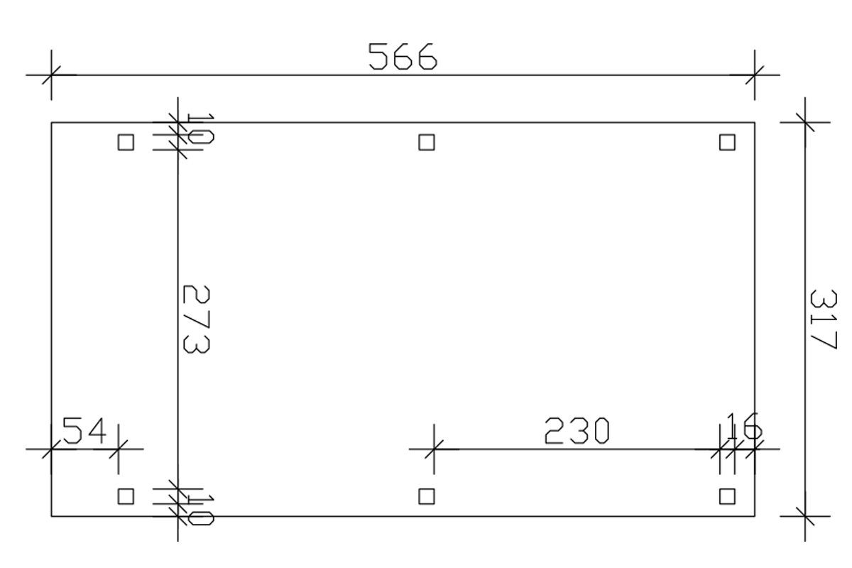 mit Skanholz Einfahrtshöhe, BxT: Fichtelberg, 273 Dachlattung Einzelcarport 317x566 cm, cm