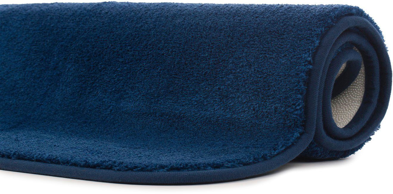 Gözze Badematte Rio Premium, Höhe 18 mm, rutschhemmend beschichtet, schnell trocknend, fußbodenheizungsgeeignet, Polyester, rechteckig, Badteppich, Uni Farben, waschbar, rechteckig & rund erhältlich