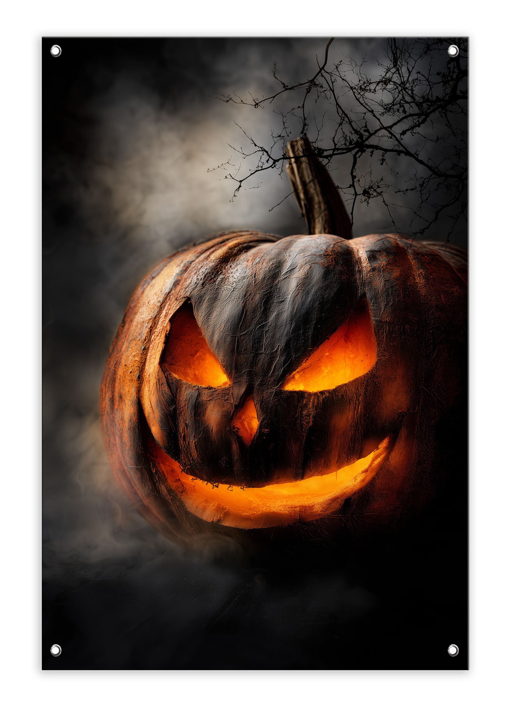 artissimo Poster Halloween Gartenposter 60x90cm wetterfest Outdoor-Gartendeko gruselig, Outdoor-Poster: Kürbis