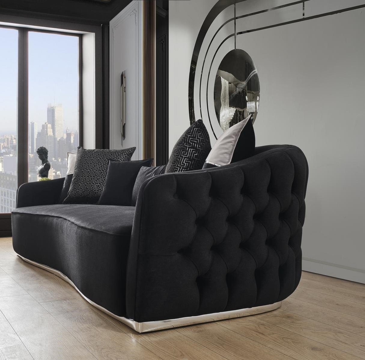 JVmoebel Sofa Viersitzer Sofa Sitzer Polyester, Teile, Design Europa 4 Modern 1 Stoff in Sofas Made