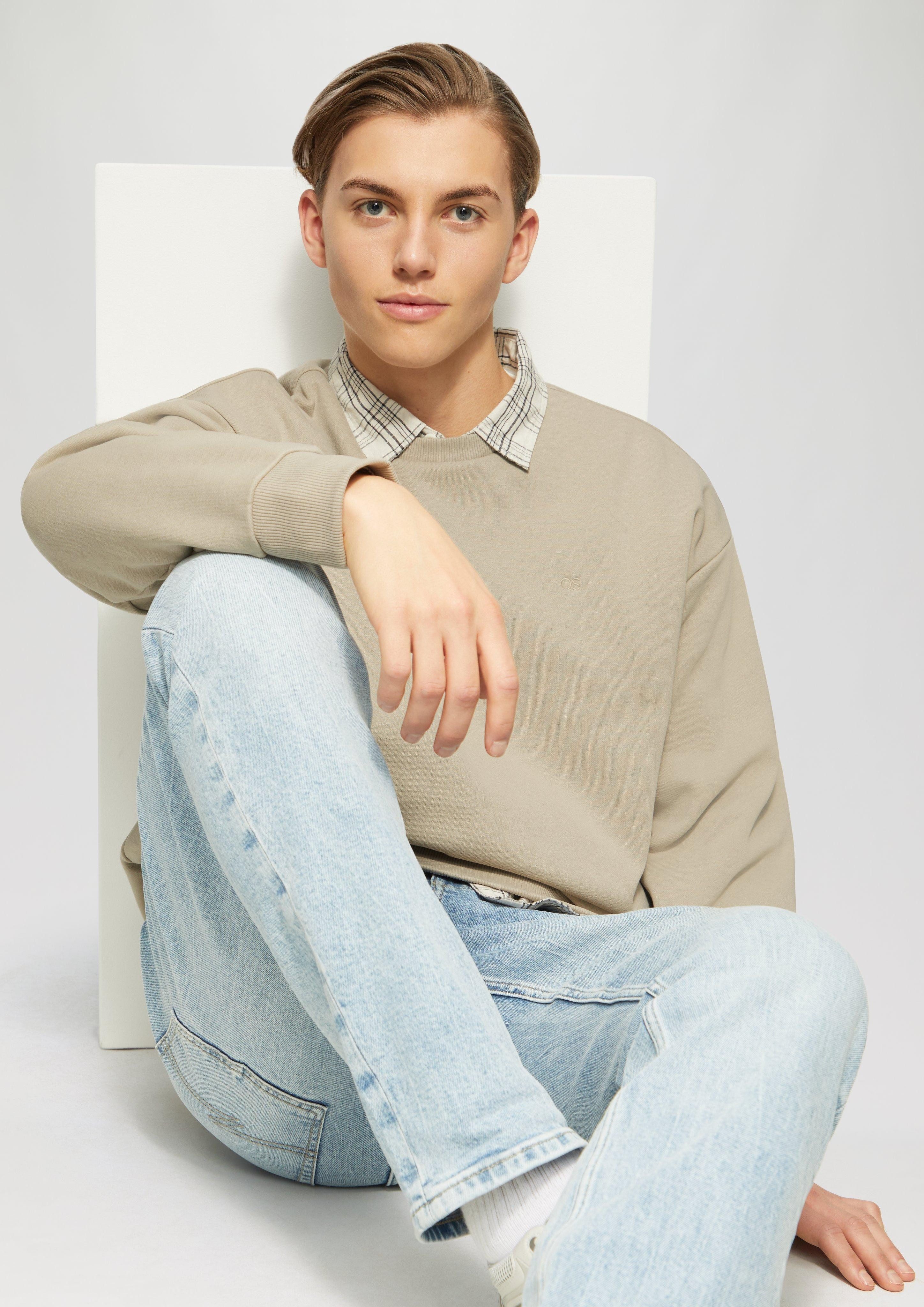 QS Sweatshirt Sweatshirt mit Logo-Stickerei Stickerei günstig online kaufen