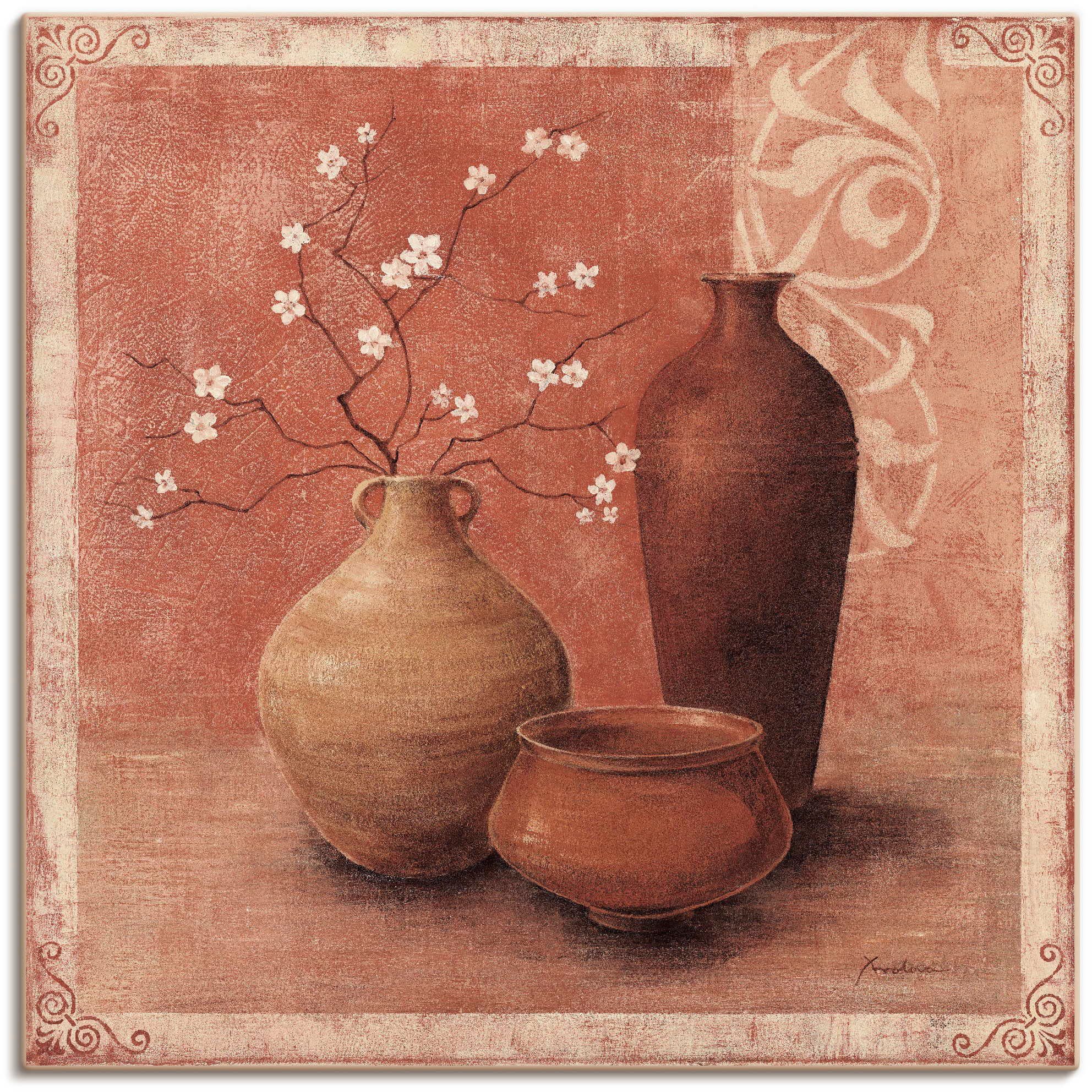 Artland Wandbild Frühling im Fergana Tal, Vasen & Töpfe (1 St), als Alubild, Leinwandbild, Wandaufkleber oder Poster in versch. Größen