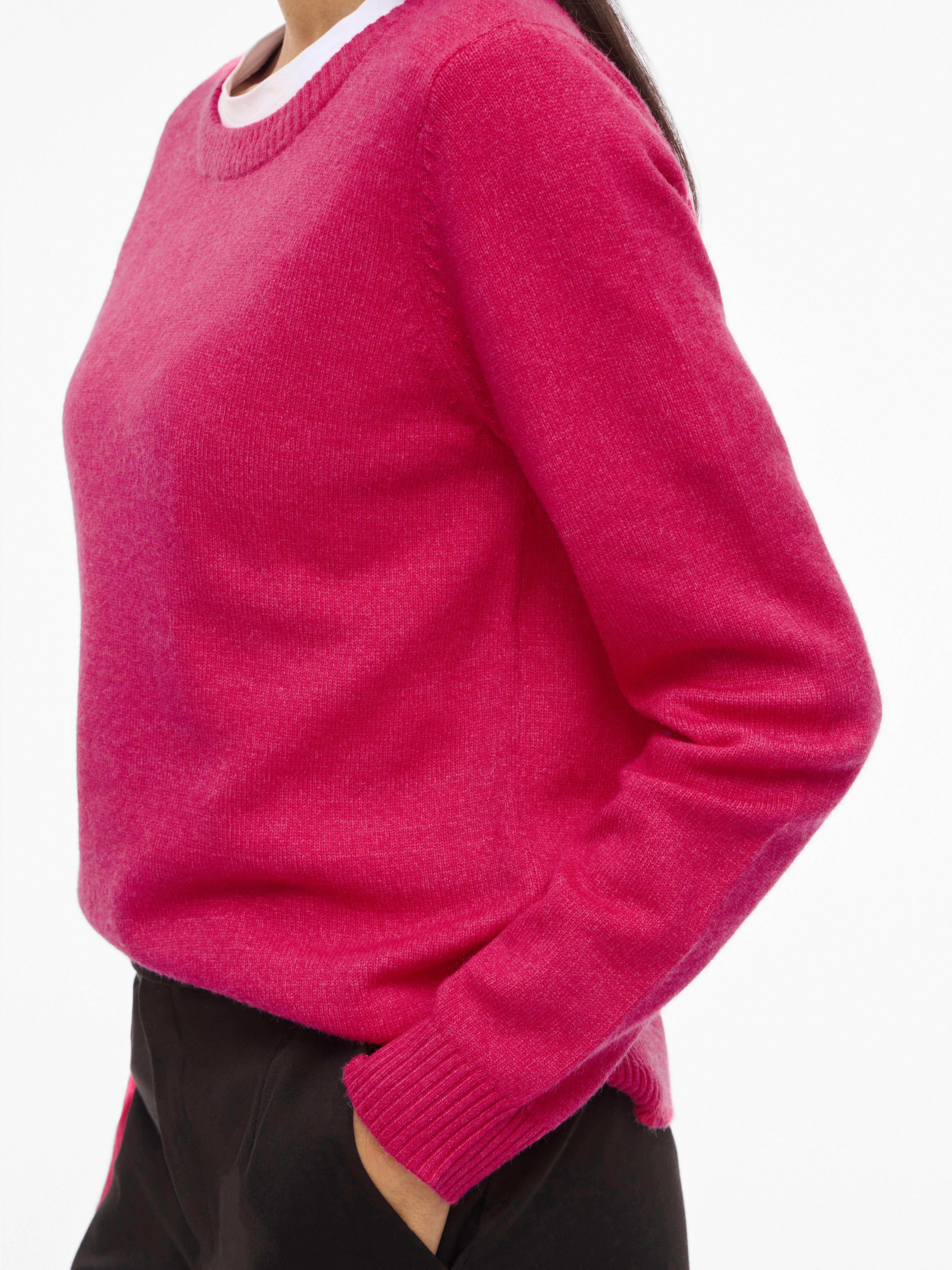 Vila Rundhalspullover VIRIL O-NECK L/S KNIT TOP - NOOS Viskosemischung, regular fit