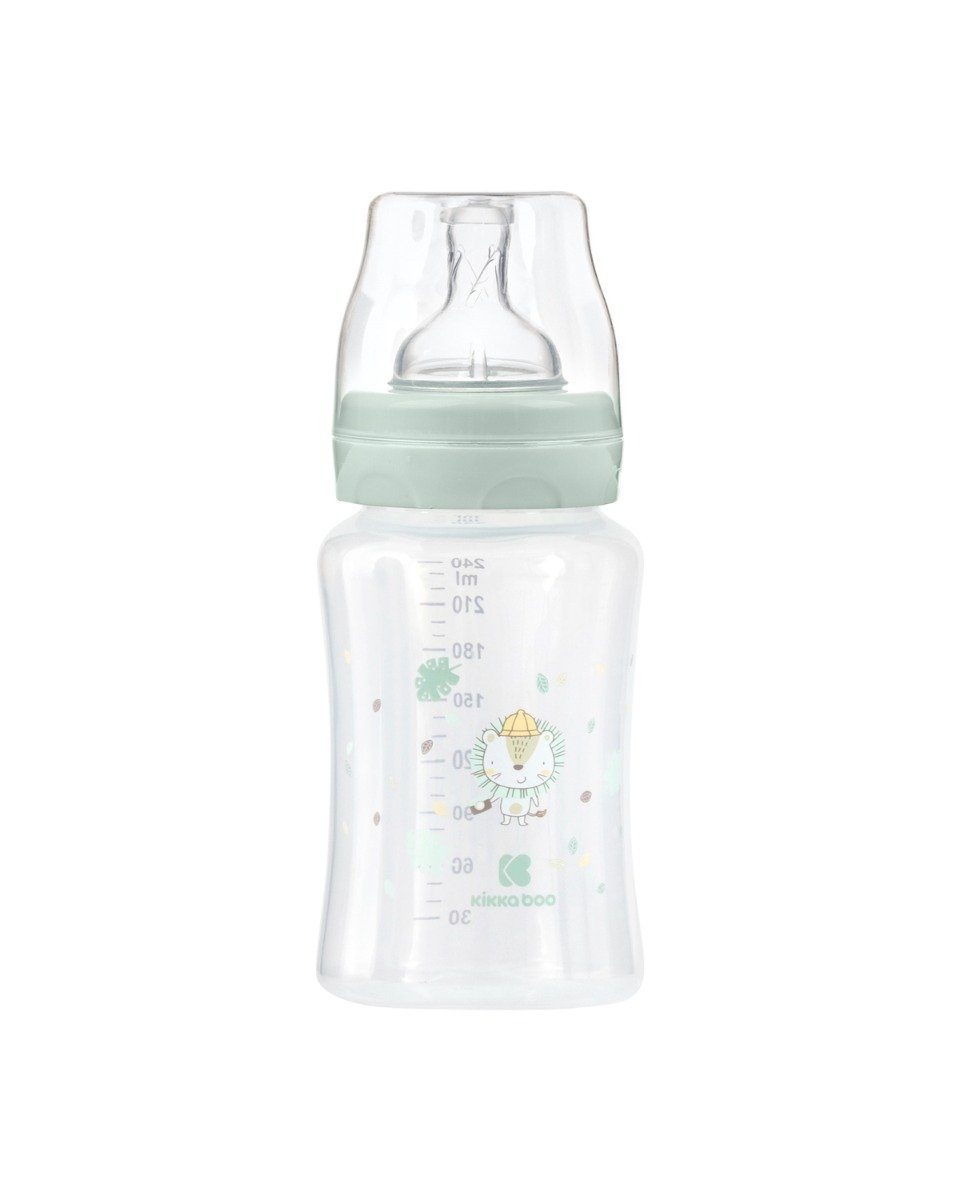 PP Monaten Babyflasche grün Babyflasche ml, M, ab 240 3 Anti-Kolik, Kikkaboo Größe Silikonsauger