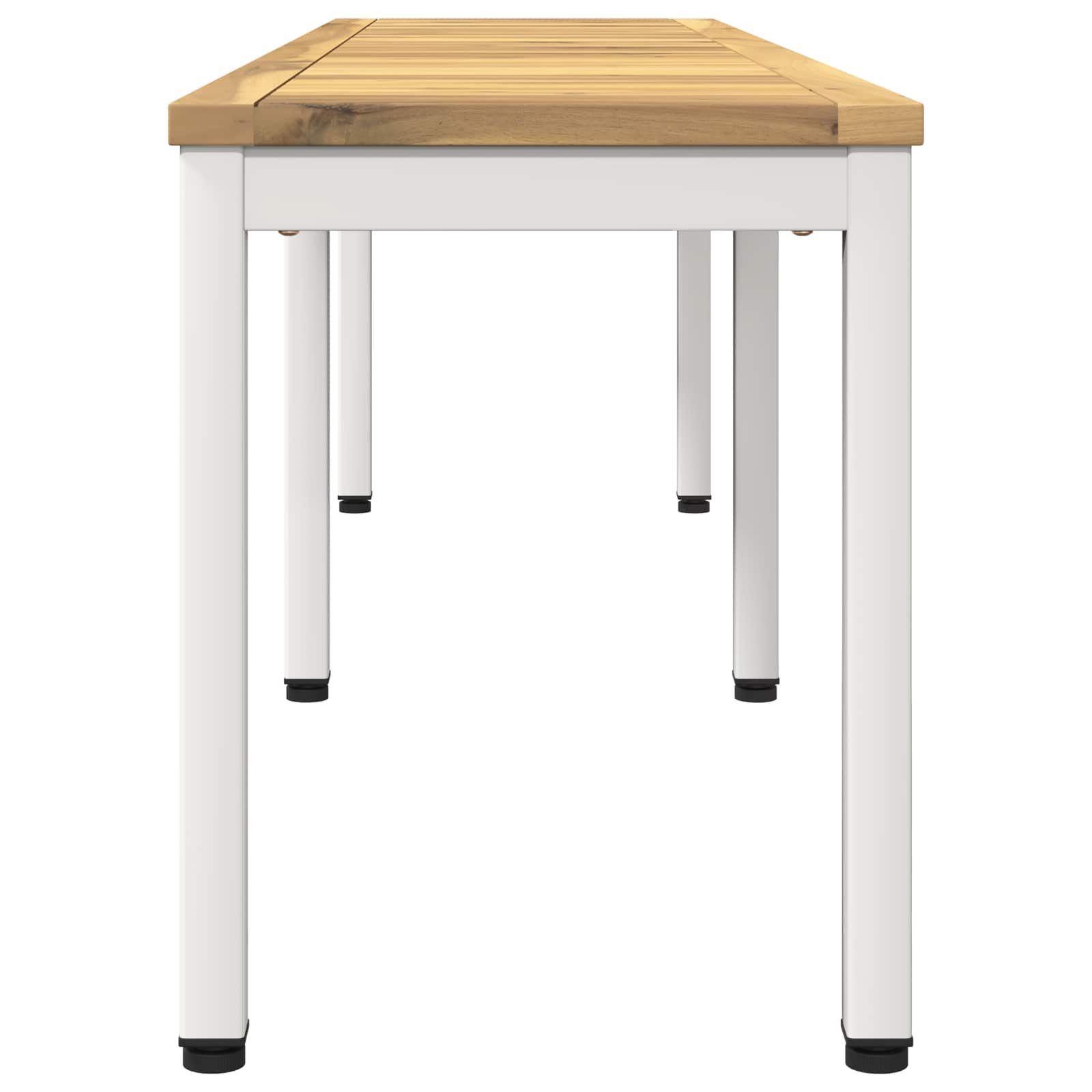 vidaXL Gartenbank Gartenbank 161 x 35 x 45 cm Massivholz Weiß Rechtwinklig (1-St)