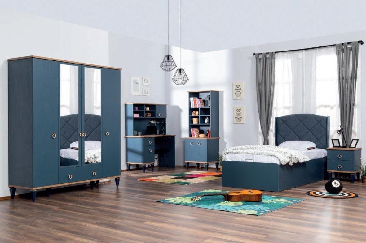 JVmoebel Kleiderschrank Blauer Kleiderschrank für modernes Jugendzimmer aus robustem Material (Kleiderschrank) Made in Europa