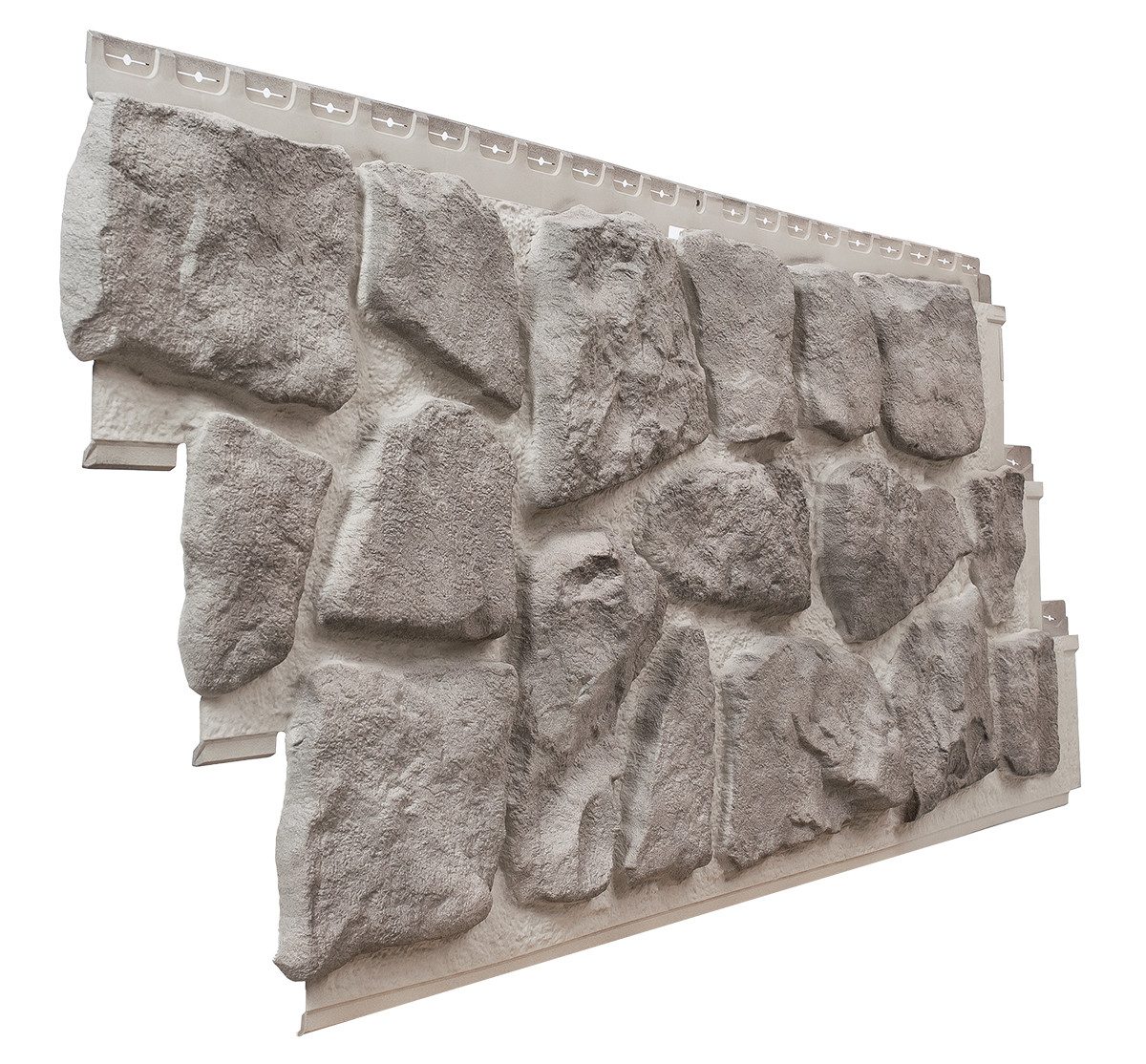 NOVIK Verkleidungspaneel NovikStone FS Platte 127x48cm 10 St. 4,65qm Feldstein grau, BxL: 48,58x127,00 cm, 0,46 qm, (Karton mit 10 Platten, 4,61 qm) Wandverkleidung mit 3-D-Effekt, problemlose Montage, Felssteinoptik