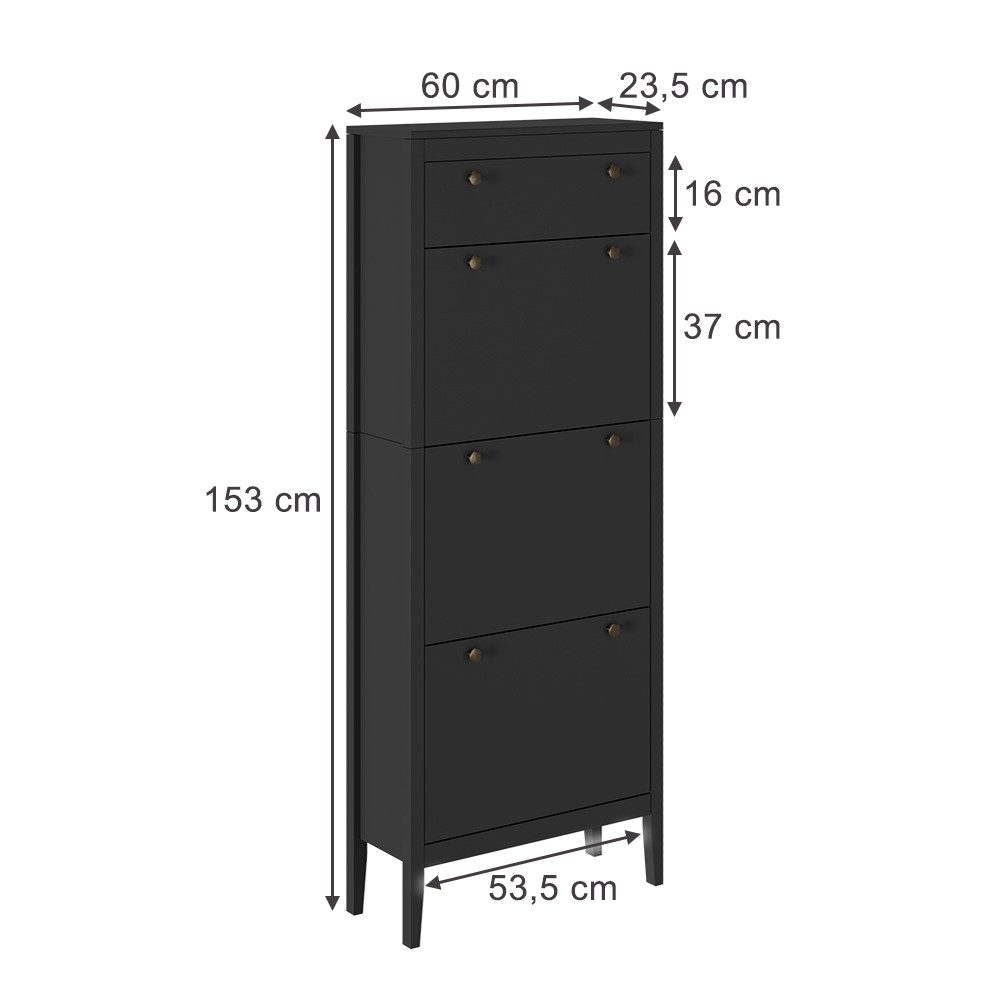 Vicco Schuhschrank Aron, Schwarz, 60 x günstig online kaufen
