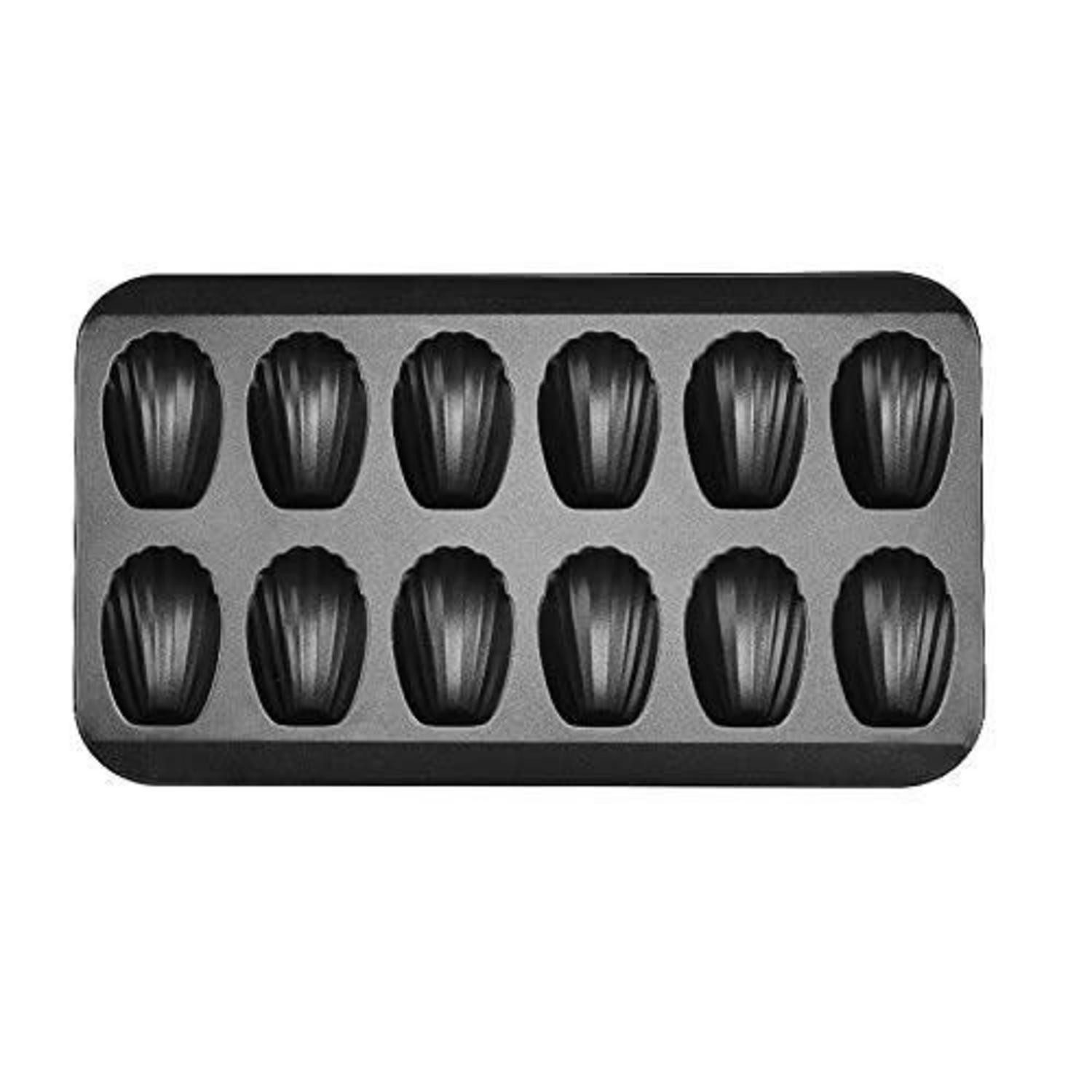 LuxusKollektion Muffinform Madeleineform Stahl 12 Mulden Schwarz, (12-tlg)