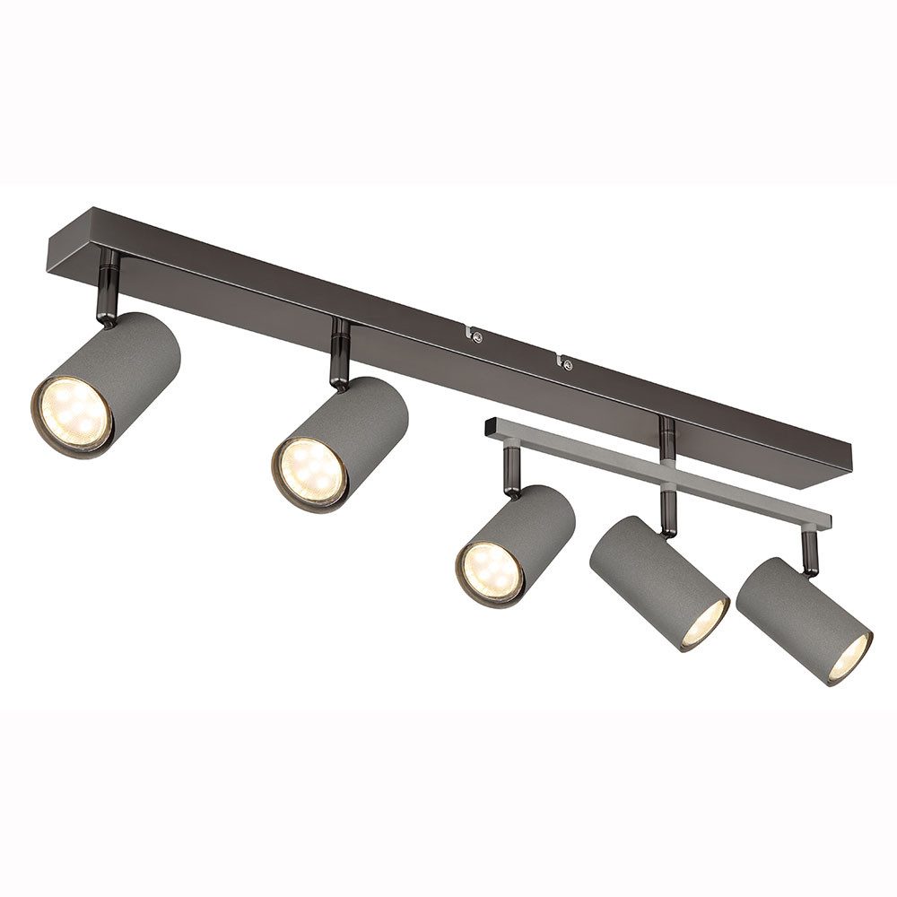 GLOBO LIGHTING Deckenspot, Leuchtmittel nicht inklusive, Deckenleuchte Wohnzimmerlampe Пятна verstellbar 5 Flammig grau L 70 cm