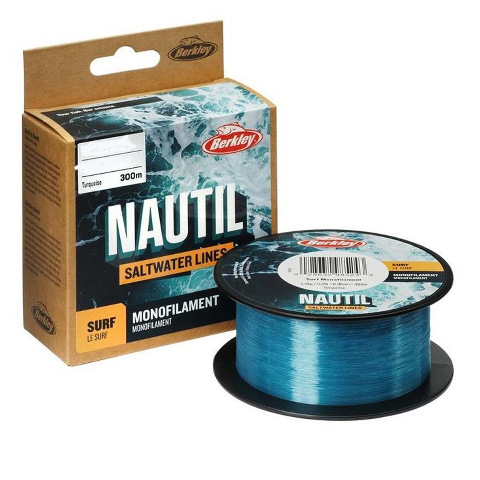 Berkley Angelschnur, 300 m Nautil Länge, Monofile Angelschnur Surf 0,40mm Brandungsangeln Berkley Turquoise 300m