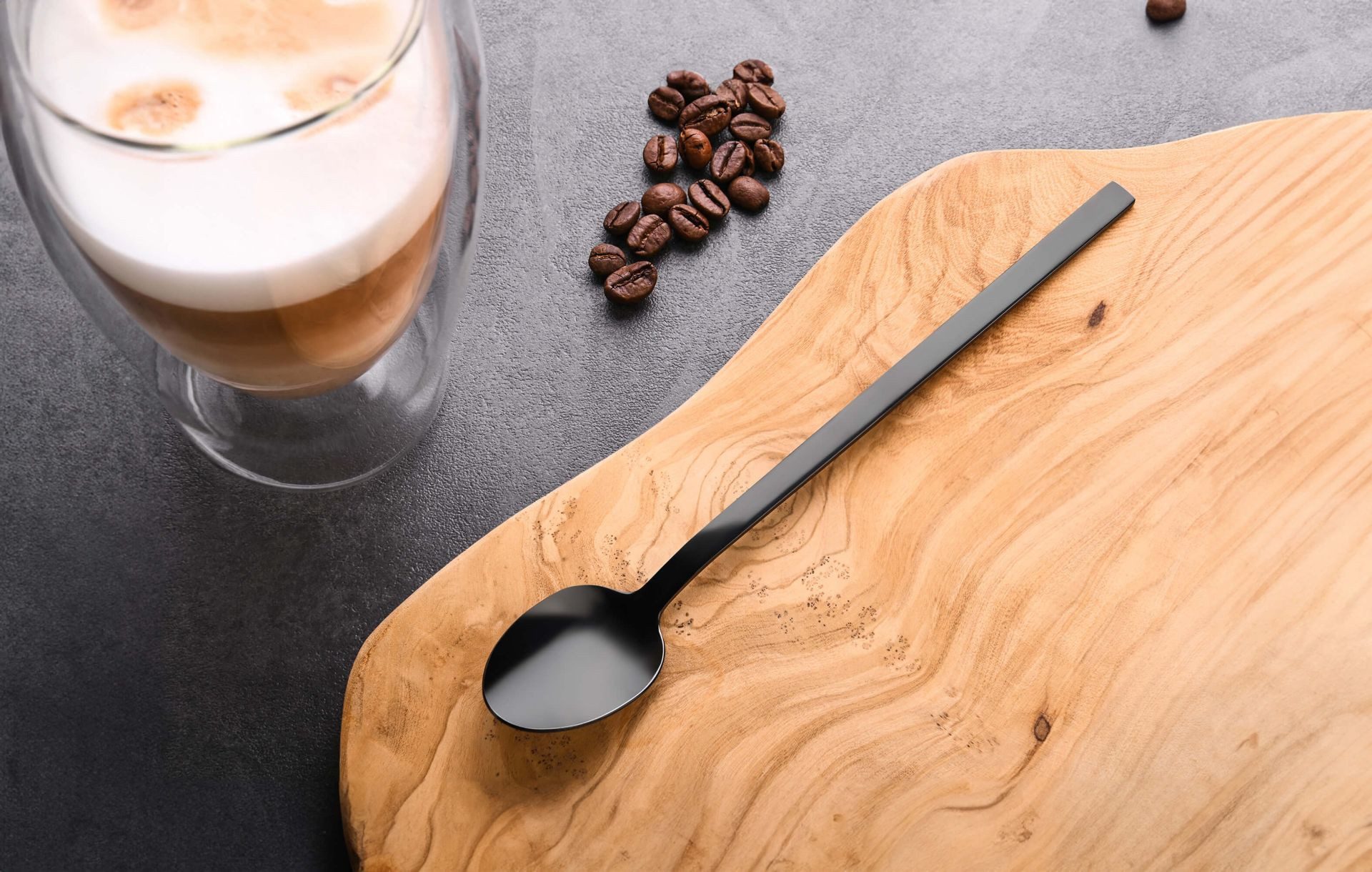 GRÄWE Latte-Macchiato-Löffel (6 Stück), Latte Macchiato Löffel 6 Stück, Edelstahl - Titan