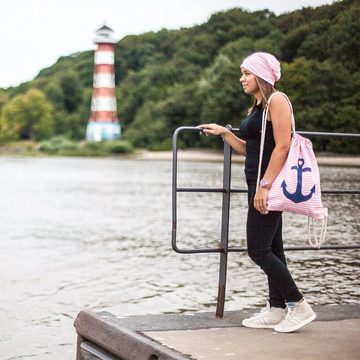 Sonia Originelli Umhängetasche Turnbeutel Anker maritim gestreift Strand Beach Rucksack