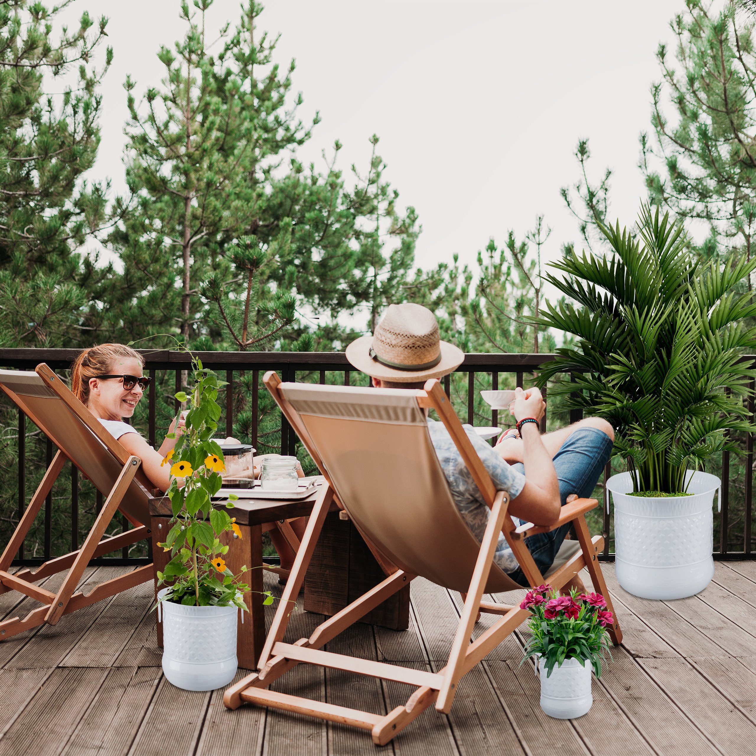 relaxdays Blumentopf 3er Set Blumentopf antik, günstig online kaufen