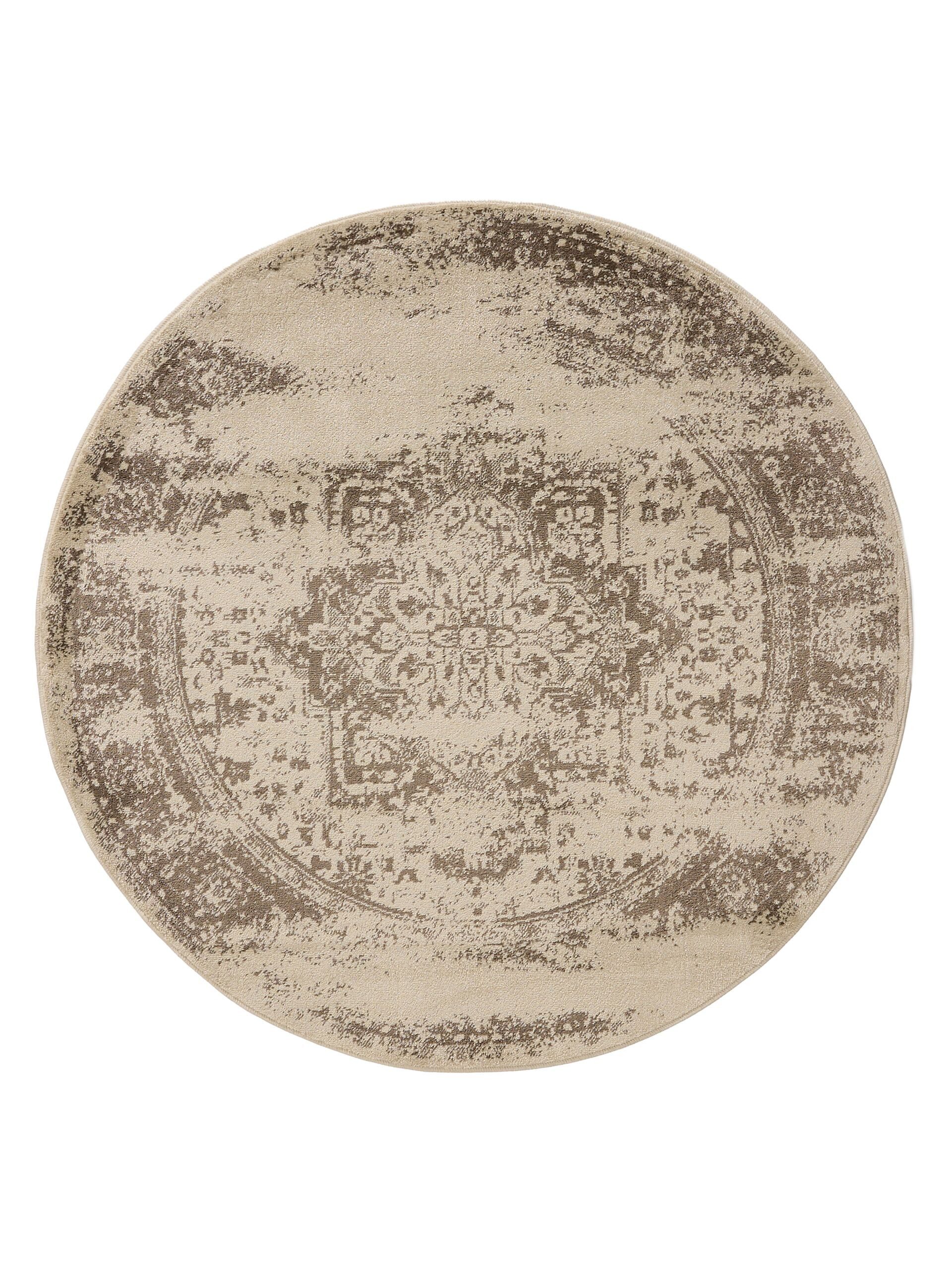 Interiyou Teppich Suzuka, Rund, Höhe: 6 mm, Teppich Kurzflor, Vintage, Orie günstig online kaufen