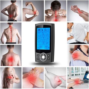 Jioson TENS-EMS-Gerät Muskelstimulator mit 36 Modi, 3-in-1-Funktion, (1-tlg., EMS und Massage, 2 Kanäle, Physiotherapie, Rehabilitation), TENS, EMS und Massage mit 10 Elektroden