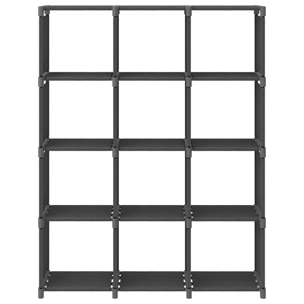 vidaXL Mehrzweckregal 12 Wrfel Würfelregal Mehrzweckregal 12 Fächer Grau 103x30x141 cm Stof