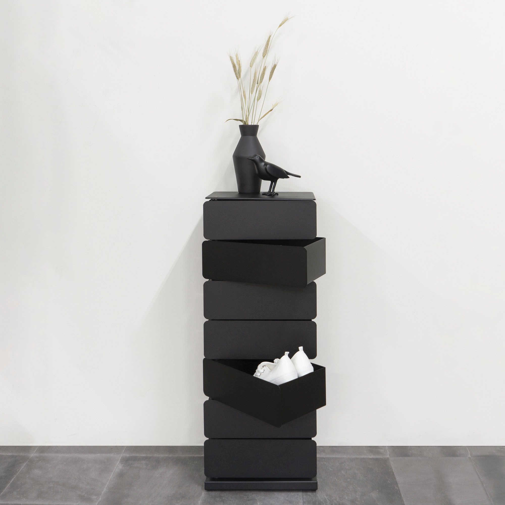 Spinder Design Kommode JOEY 7, Stahlschuhschrank und Aufbewahrungsschrank in 1