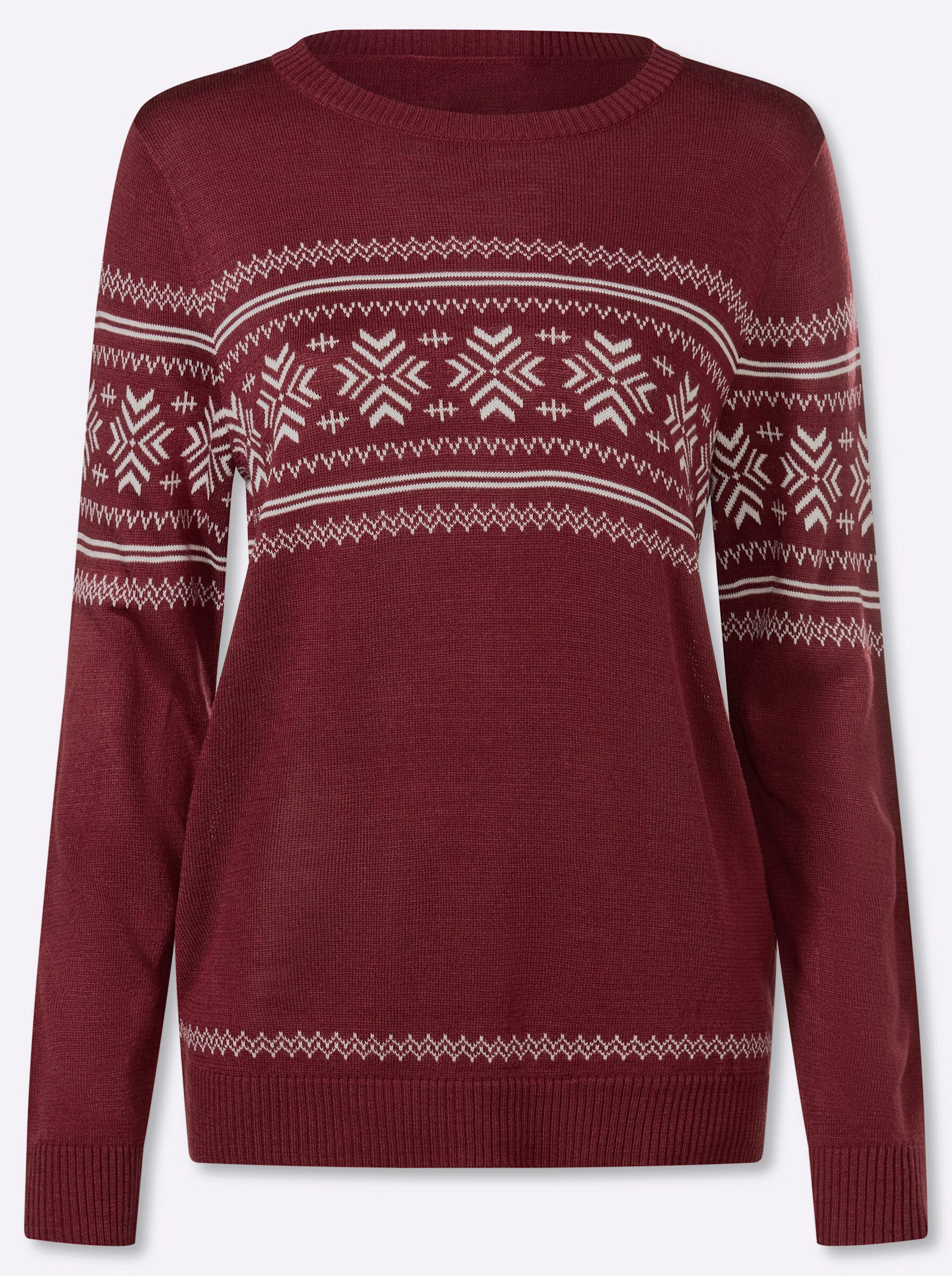 Strickpullover Langarm-Pullover Langarm Jacquard, Jersey