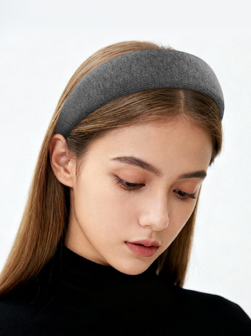 axy Haarreif Klassischer gepolsterter Haarreif aus geripptem Stoff elegant, Damen Breiter Haarreif Haarband Haarreifen