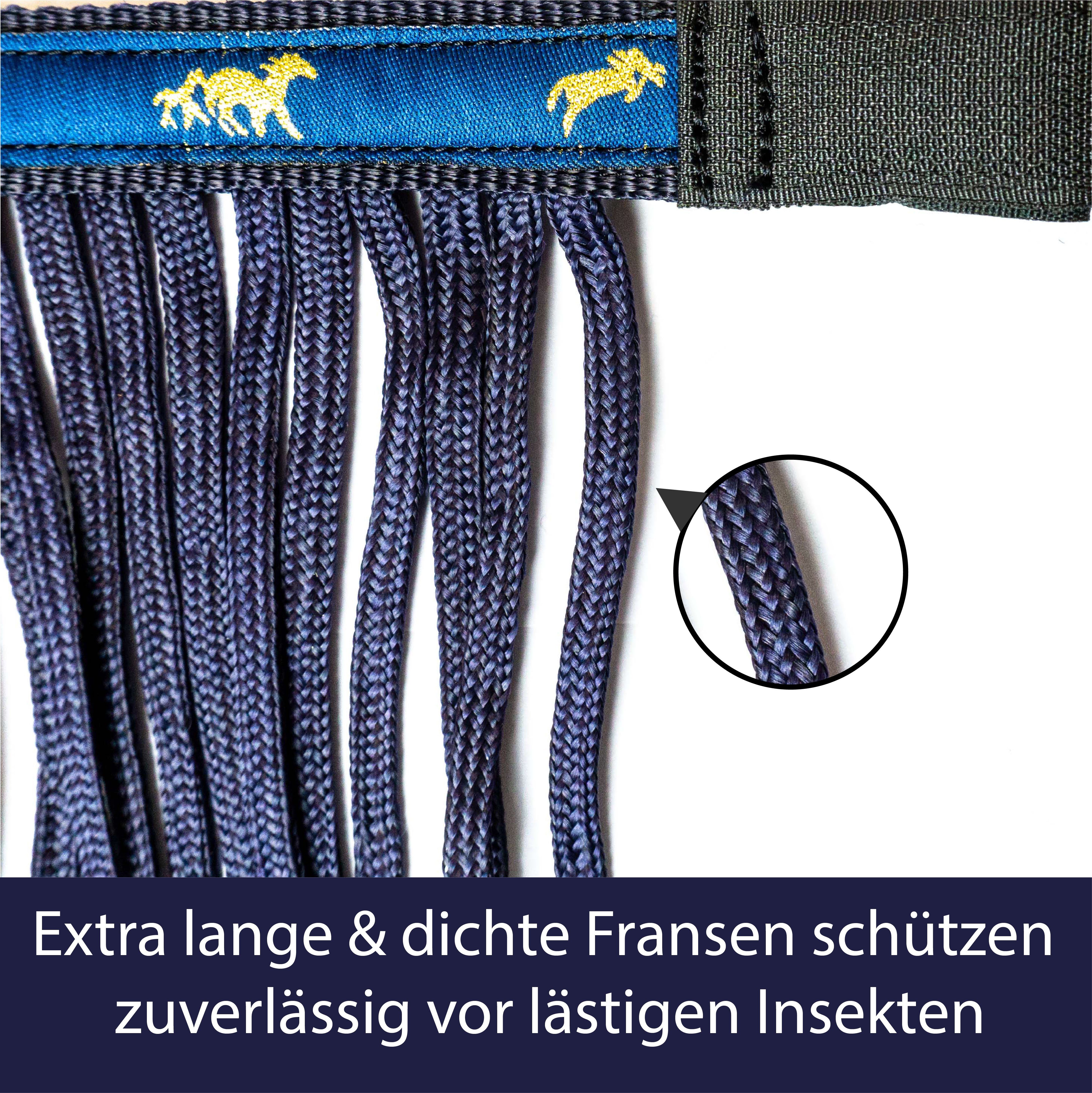 Pferdelinis Fliegenmasken Fliegenfransen für Pferde, Größe Vollblut mit Klettverschluss, Insektenschutz