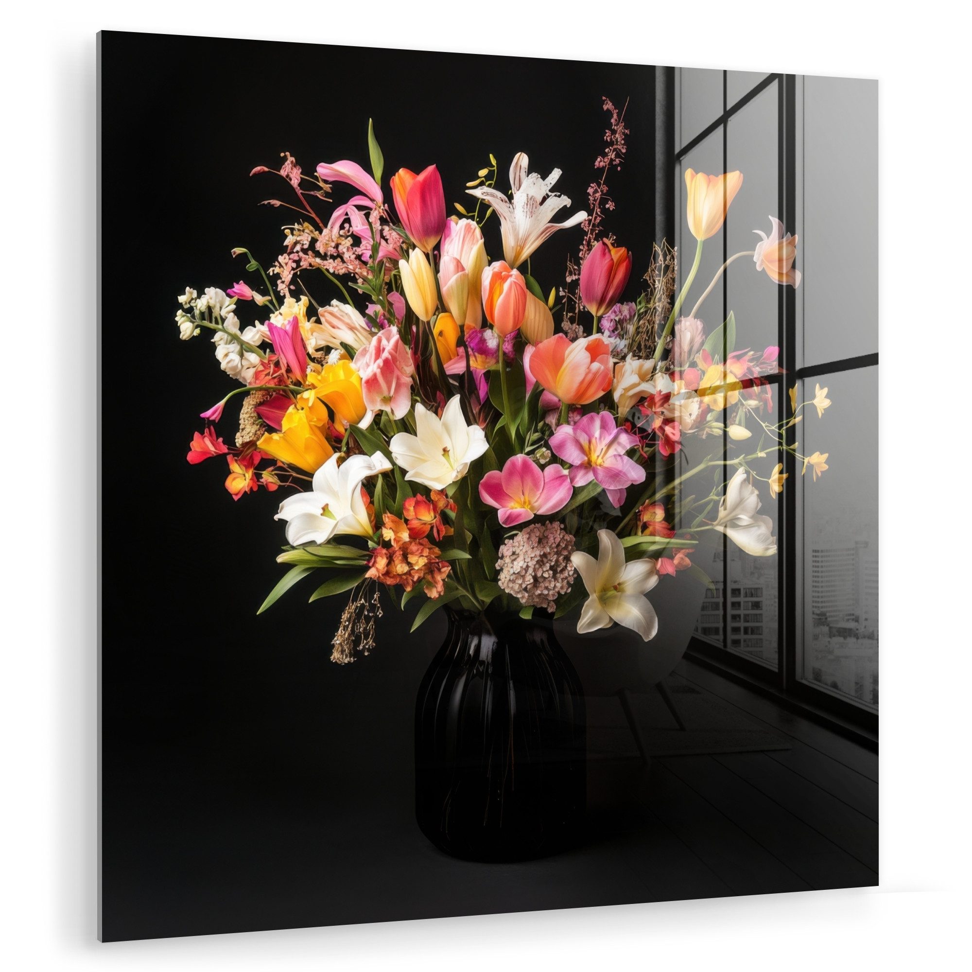 MuchoWow Acrylglasbild Vase - Blumen - günstig online kaufen
