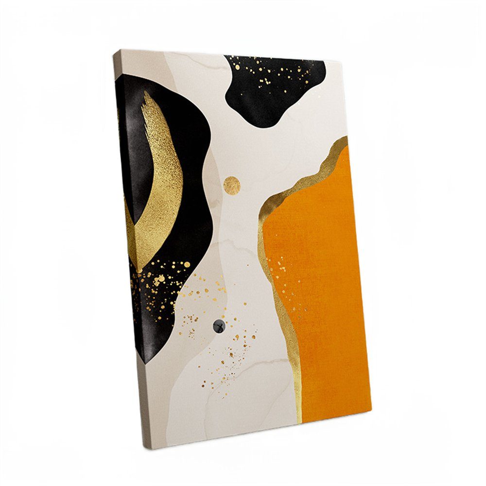 Rouemi Kunstdruck Orange abstrakte dekorative Malerei, Linienmalerei auf Leinwand, (30×40cm), Aufhängefertig Orange-C