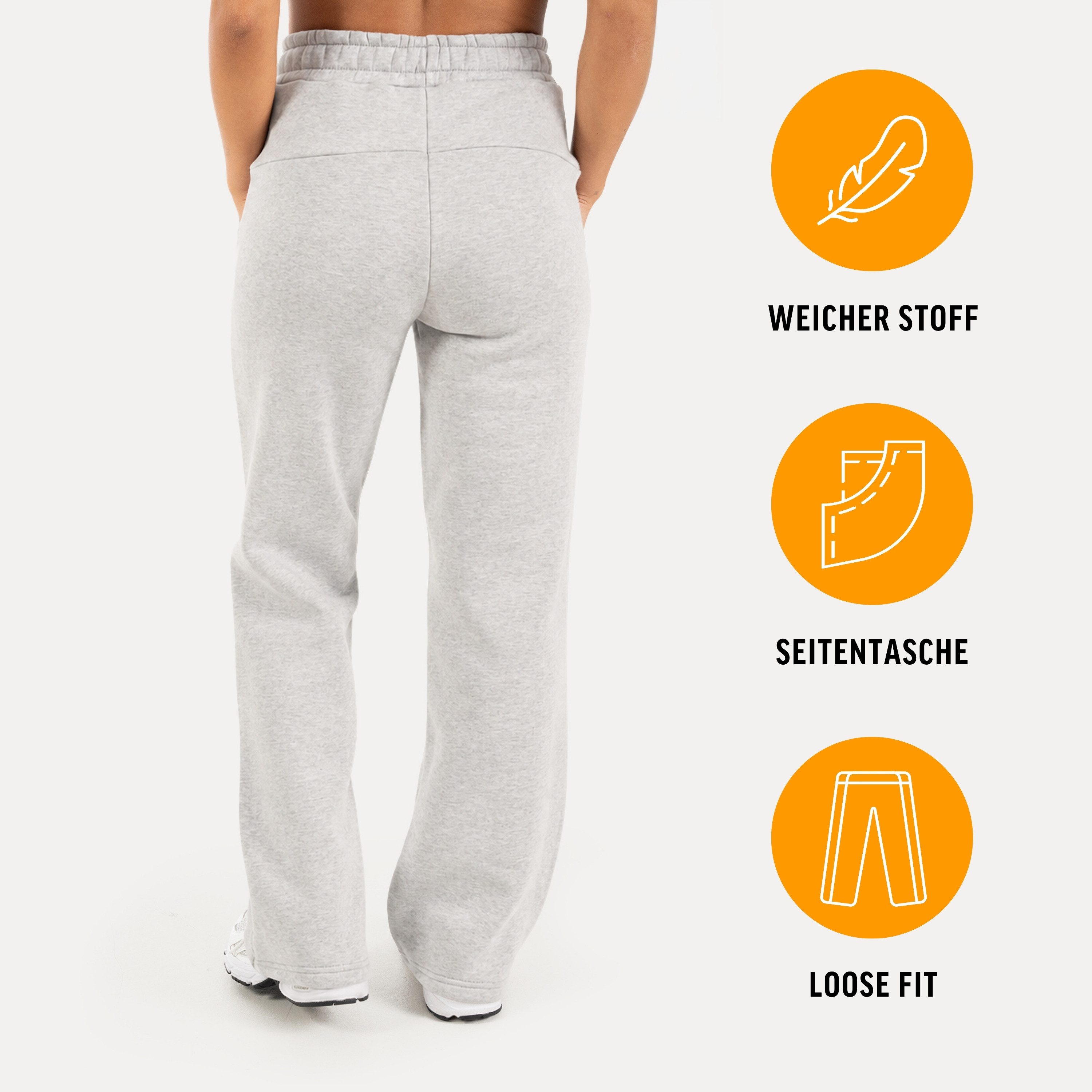 Smilodox Jogginghose Finy Jogger Damen, Loose Fit, Wide Leg, Baumwolle, für Gym & Alltag Baumwollmix, Tunnelzug, elastischer Bund, weich, Komfort