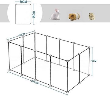 EUGAD Freigehege, 12 Platten (50x70cm/Platte) 200x100x70 cm Weiß