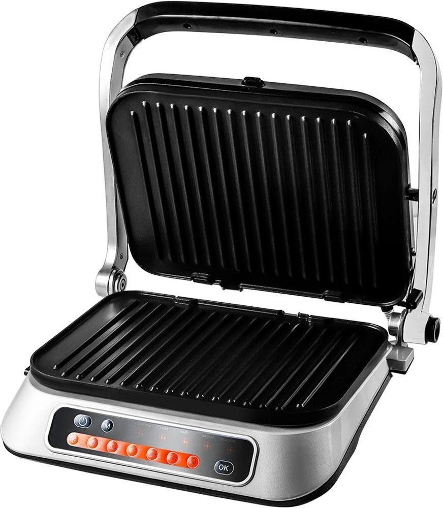 Hanseatic Kontaktgrill 83347967, 2100 W, 7 Grillprogramme, Lichtindikator, autom. Anpassung der Grilltemperatur