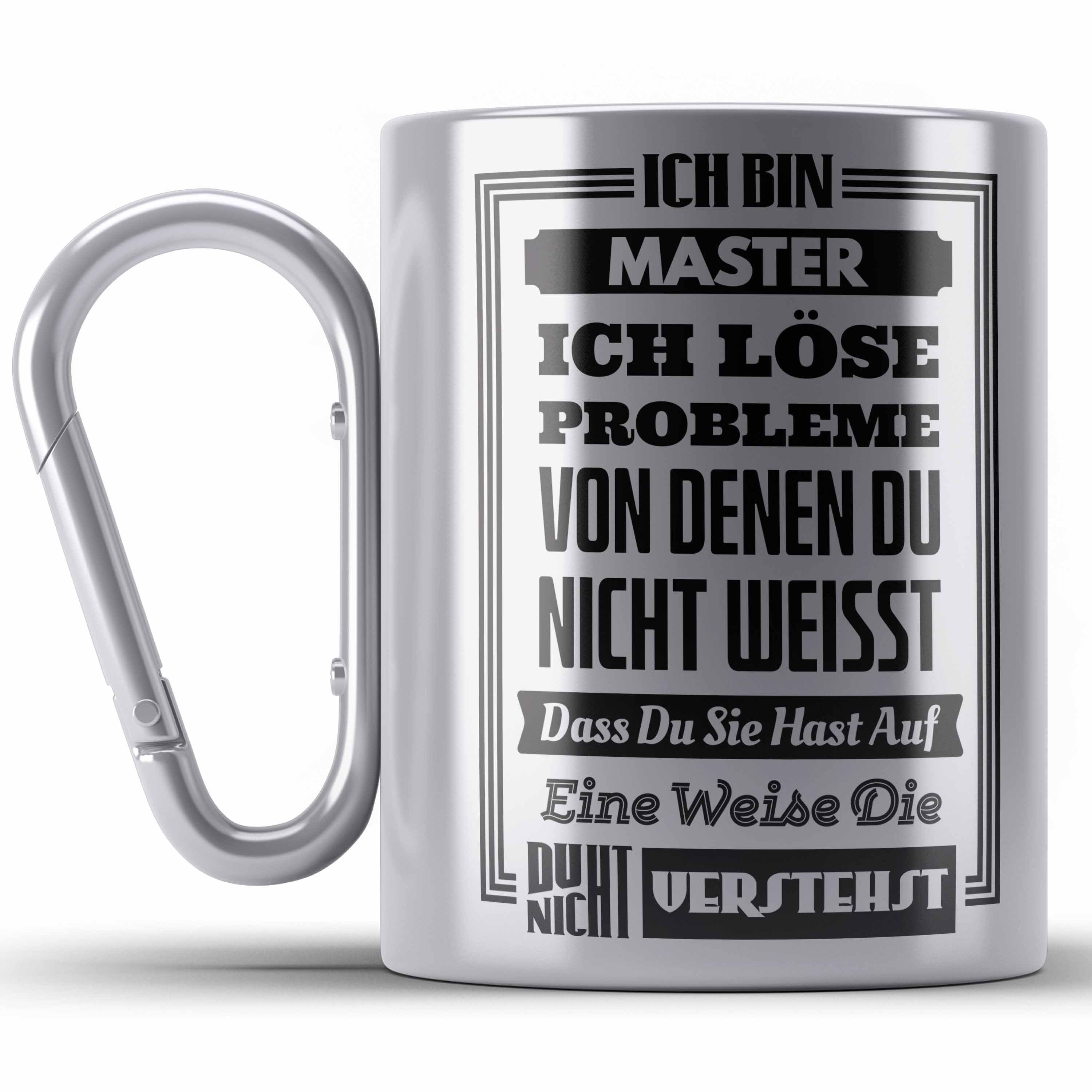 Trendation Thermotasse Master Prüfung Edelstahl Tasse bestanden Geschenk Abschluss Masterarbe