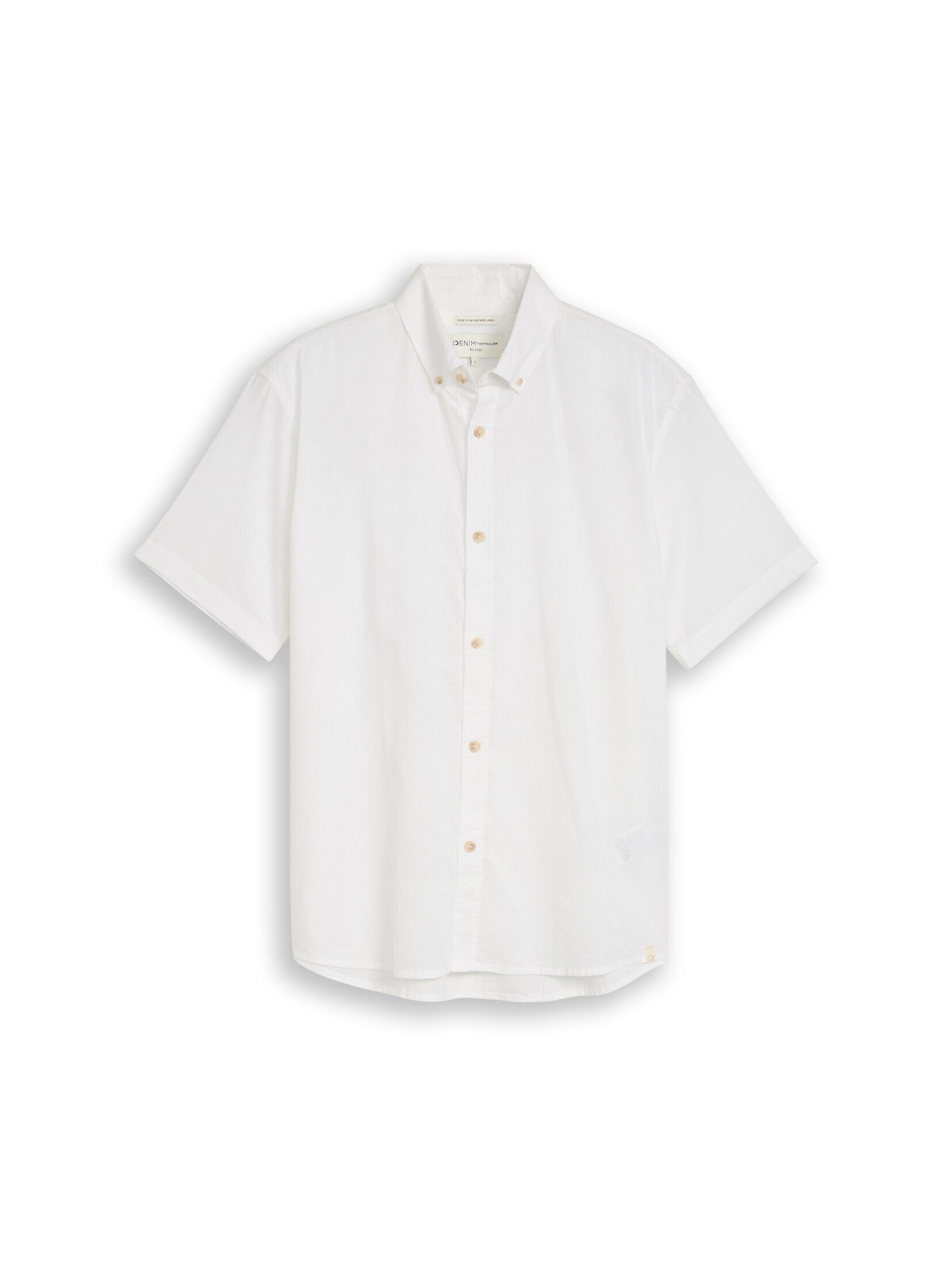 TOM TAILOR Denim Kurzarmhemd Blusen & Shirts Relaxed Fit Kurzarmhemd mit Leinenanteil