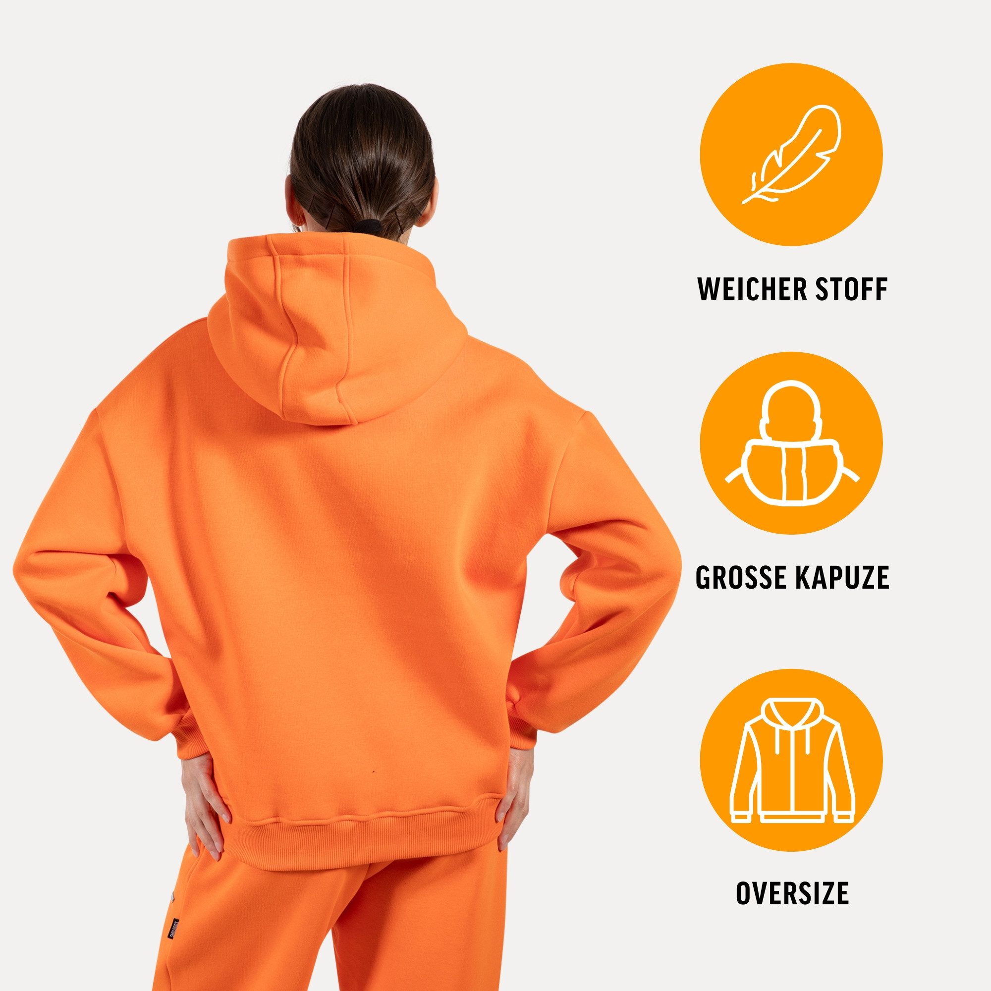 Smilodox Hoodie Lyanna, Oversize Kapuzenpullover Langarm Sweatshirt, weicher Stoff Kängurutasche Bündchen Pulli warm und bequem Streetstyle Alltag