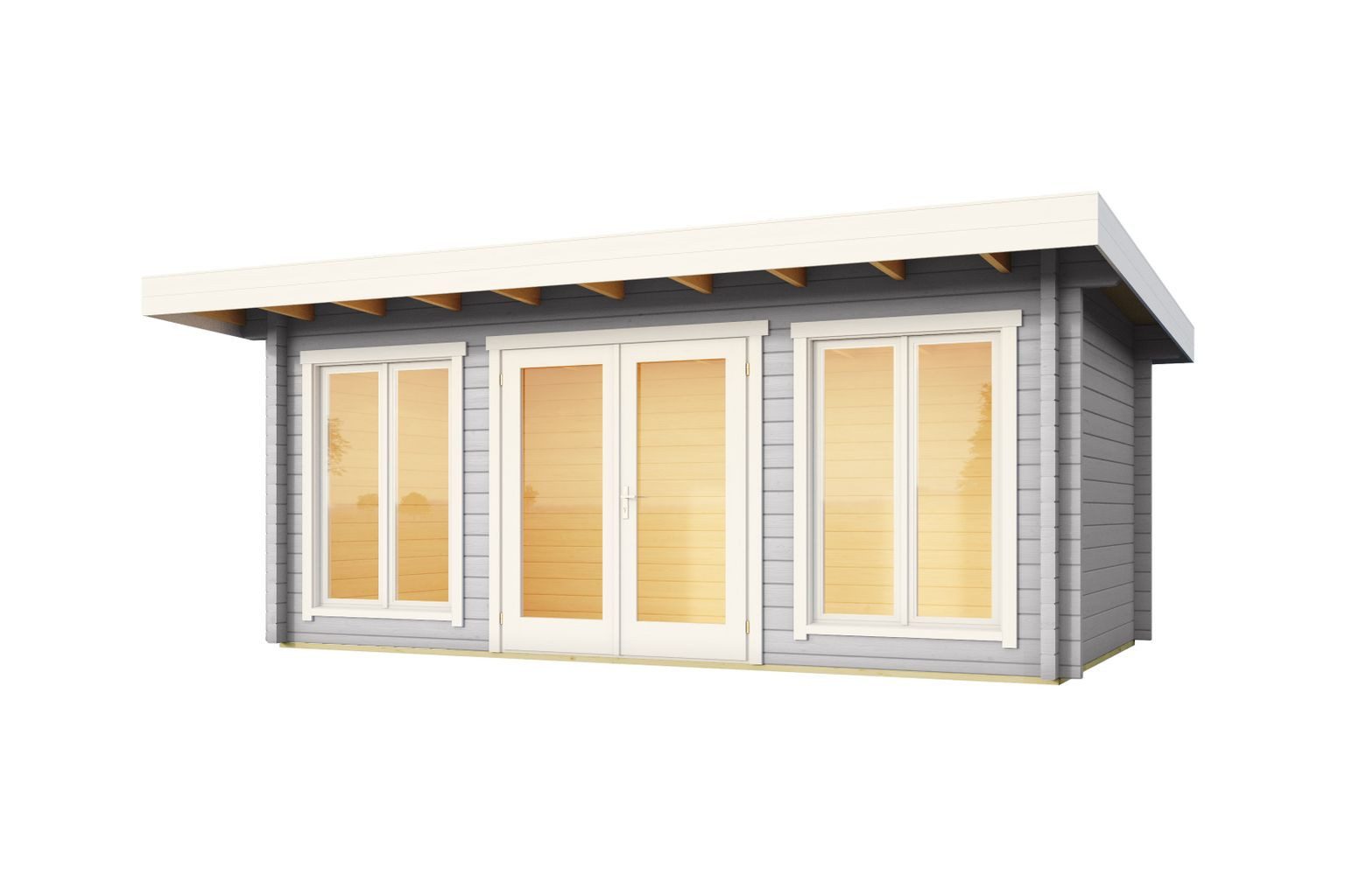 LASITA MAJA Gartenhaus Lasita Maja Ferienhaus Dorset Platinum, Modell 3, Platinum, 70 mm, 540 x 360 x 238 cm, lichtgrau