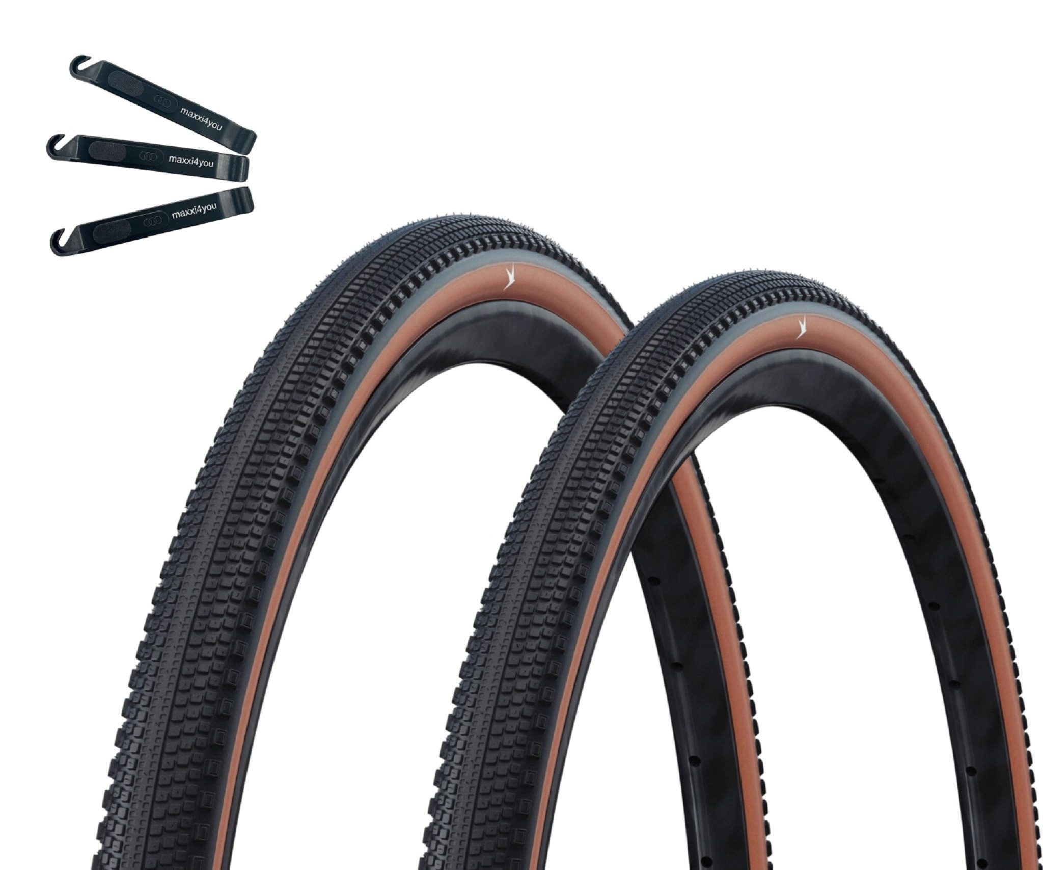 Fahrradreifen 2 x Schwalbe G-One Comp Fahrradreifen Schwarz/Bronze 40-622 inkl. RH