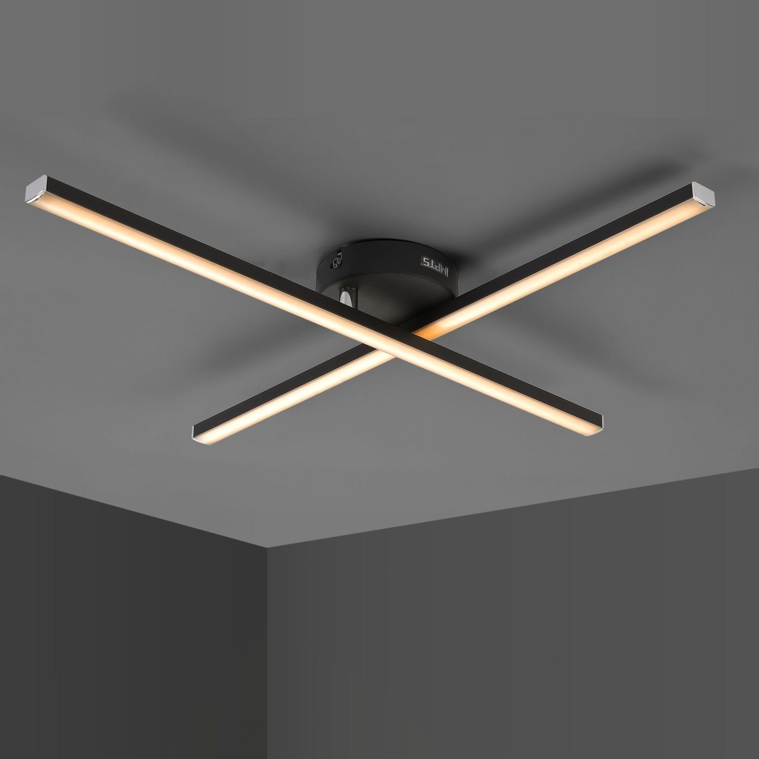 IMPTS Deckenleuchte LED Deckenlampe Schwarz 3000K Deckenleuchte, Warmweiß, LED fest integriert, Warmweiß, Modern LED Deckenlampe für Wohnzimmer Schlafzimmer Küche und Flur