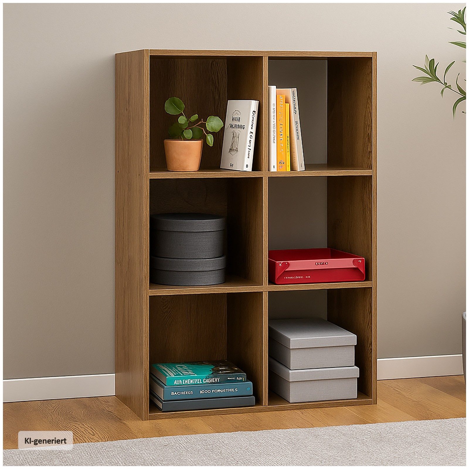 HTI-Living Standregal Standregal Eiche 6 Fächer 60 x 90 x 30 cm, Stück 1-tlg., Standregal 6 Regalfächer