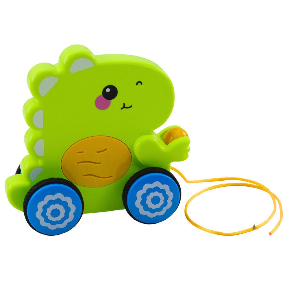 LEAN TOYS Nachziehspielzeug Ziehtier Rasselspielzeug Motorikspielzeug, (Spar-Set, 1-tlg), Zugschnur, Soundeffekte, bewegliche Teile, Räder