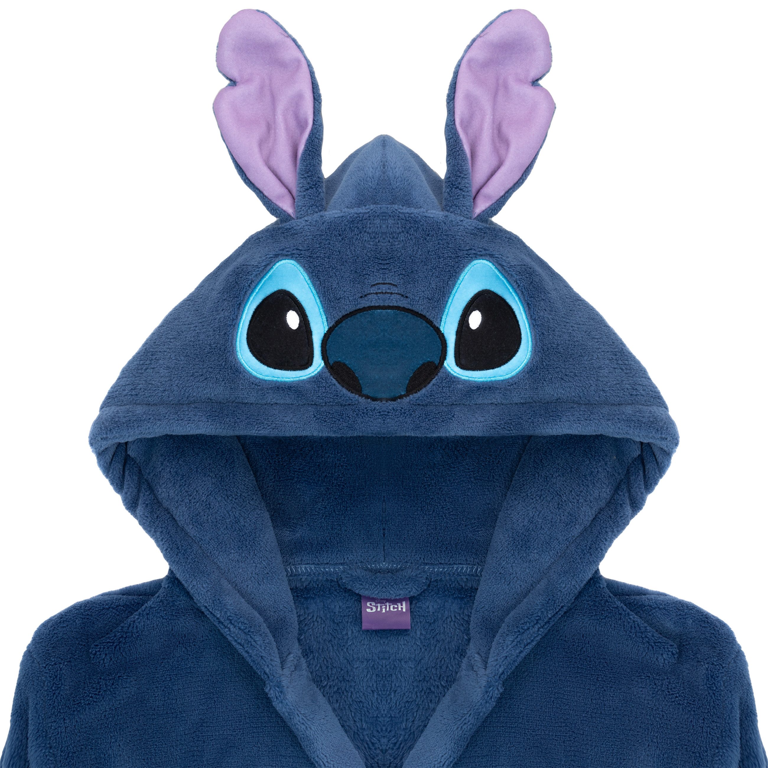 Lilo & Stitch Damenbademantel Disney Lilo & Stitch Bademantel Damen Fleece mit Kapuze Teens, Kapuze, Bindegürtel – Bild 2 von 4
