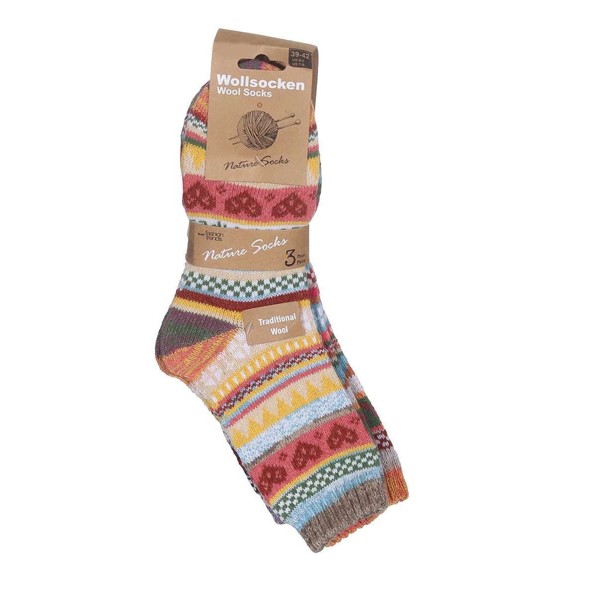 simaranda Norwegersocken Damen Socken 166 39-42 Bunt gemischt 3 Paar