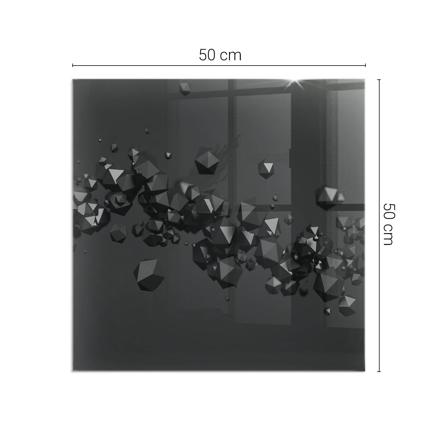 Tulup Bodenschutzplatte Schwarz Abstrakte Formen, Gehärtetem Glas Schutzplatte für Kaminöfen – Bild 4 von 5