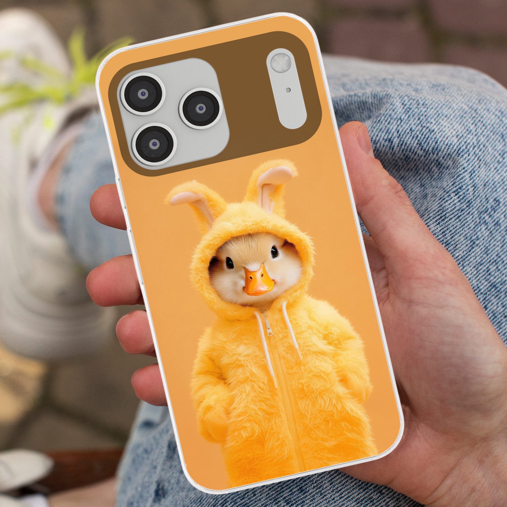 MuchoWow Handyhülle für Apple iPhone 17 Pro Max Osterhase - Kostüm - Ente, Smartphone-Bumper, Print, Handy Schutzhülle Dünn