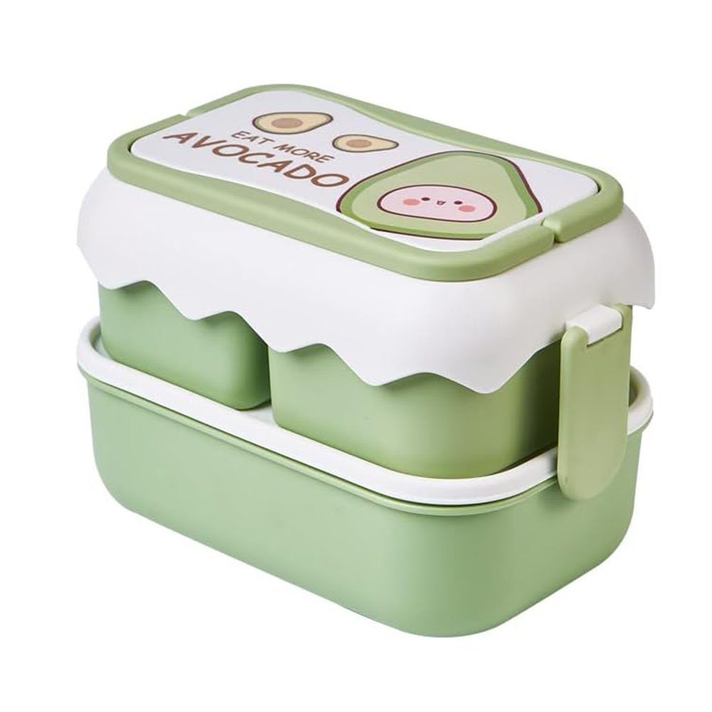 KOMIRO Lunchbox Lunchbox Kinder mit Fächern und Besteck Set, Bento Box